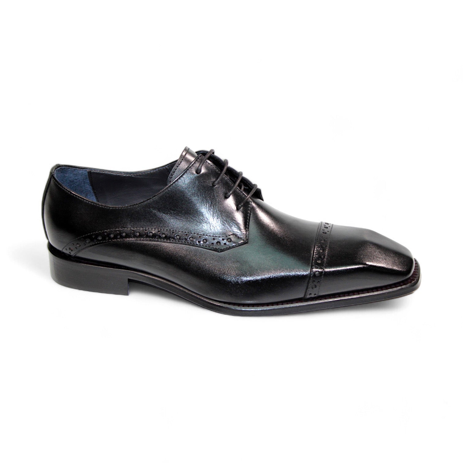Duca Di Matiste Lombardi Black Leather Dress Shoes for Men - Formal Business & Wedding Oxfords - Premium Italian Handcrafted Loafers