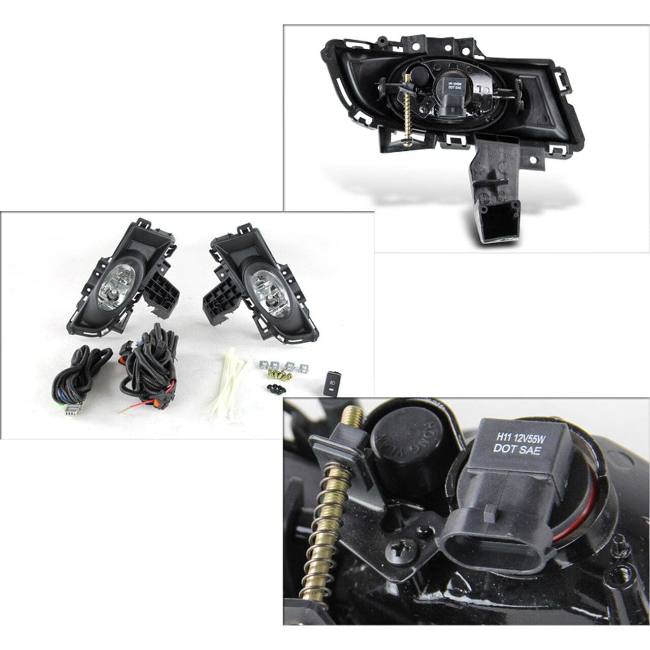 2007-2009 Mazda3 Sedan OEM Style Fog Lights - Clear/Amber Replacement - Perfect for Night Driving & Foggy Conditions
