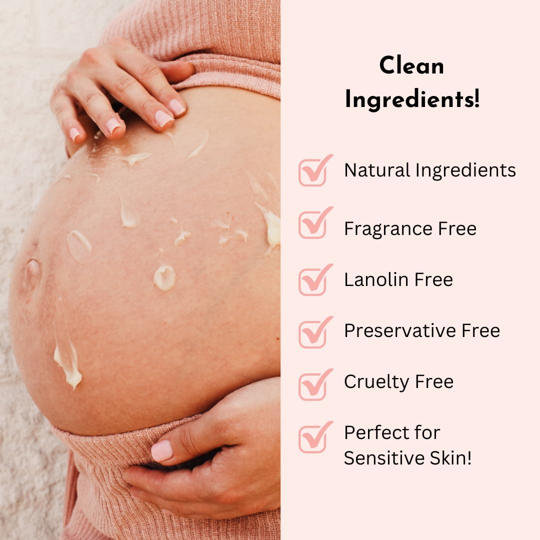 Organic Belly Balm & Natural Oil Set for Pregnancy – Stretch Marks & Scar Treatment (5-Piece) – Perfect for Prenatal & Postpartum Skin Care