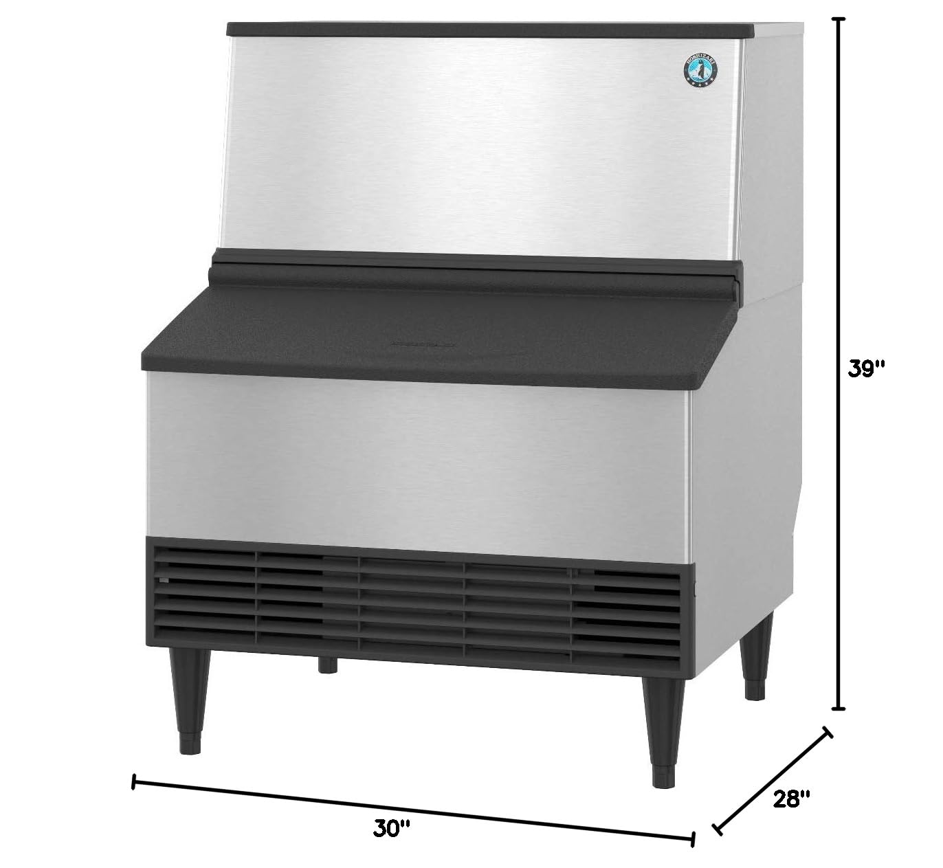 Hoshizaki KM-301BWJ Commercial Crescent Cuber Ice Maker - Water-Cooled with Built-in Storage Bin - Perfect for Restaurants, Bars, and Hotels