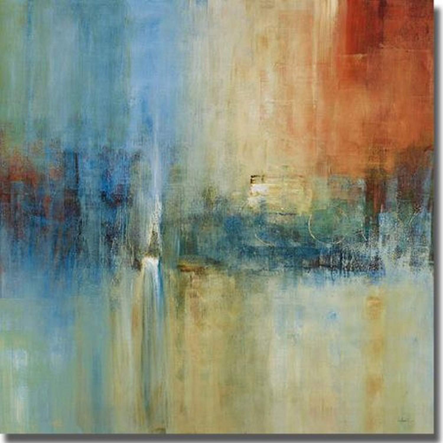 Artistic Home Gallery 3535AM147HP Blue Cascade Wall Art - Modern Canvas Painting for Living Room, Bedroom & Office Decor