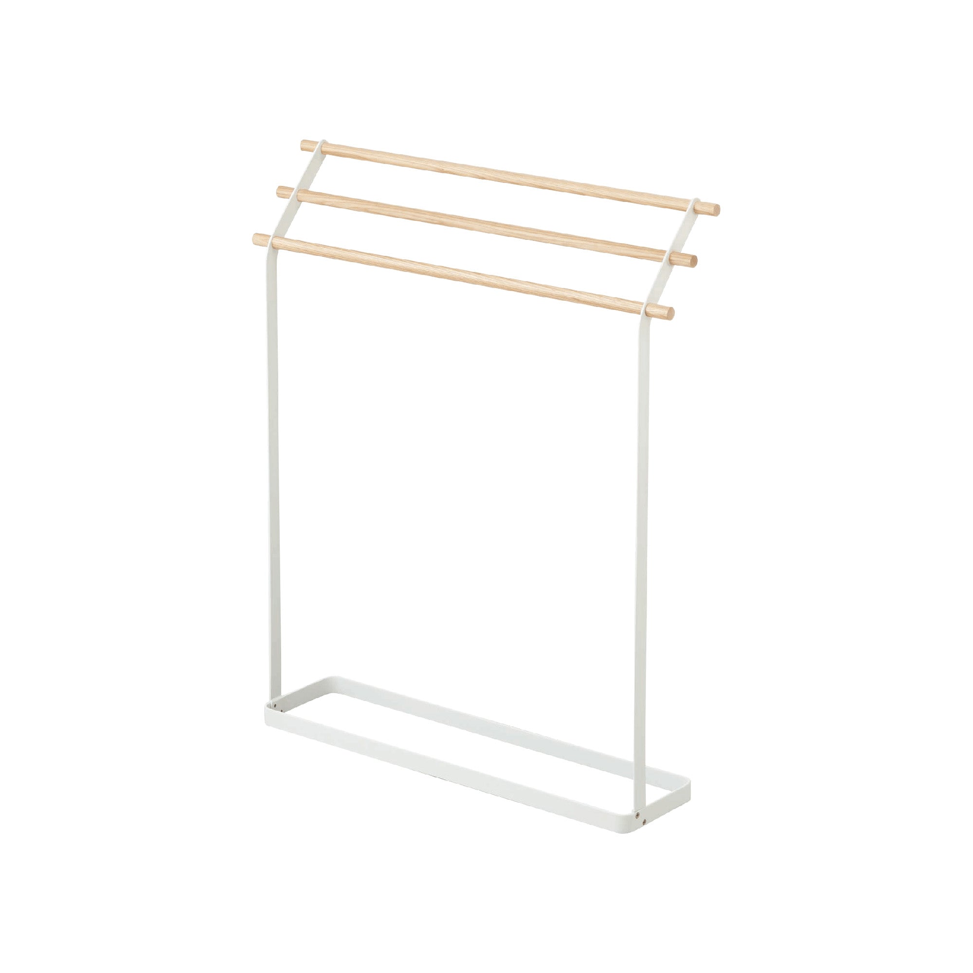 32 Inch Bath Towel Rack - Stainless Steel & Wood Wall Mounted Towel Holder for Bathroom, Spa, or Gym - Space Saving Storage Solution