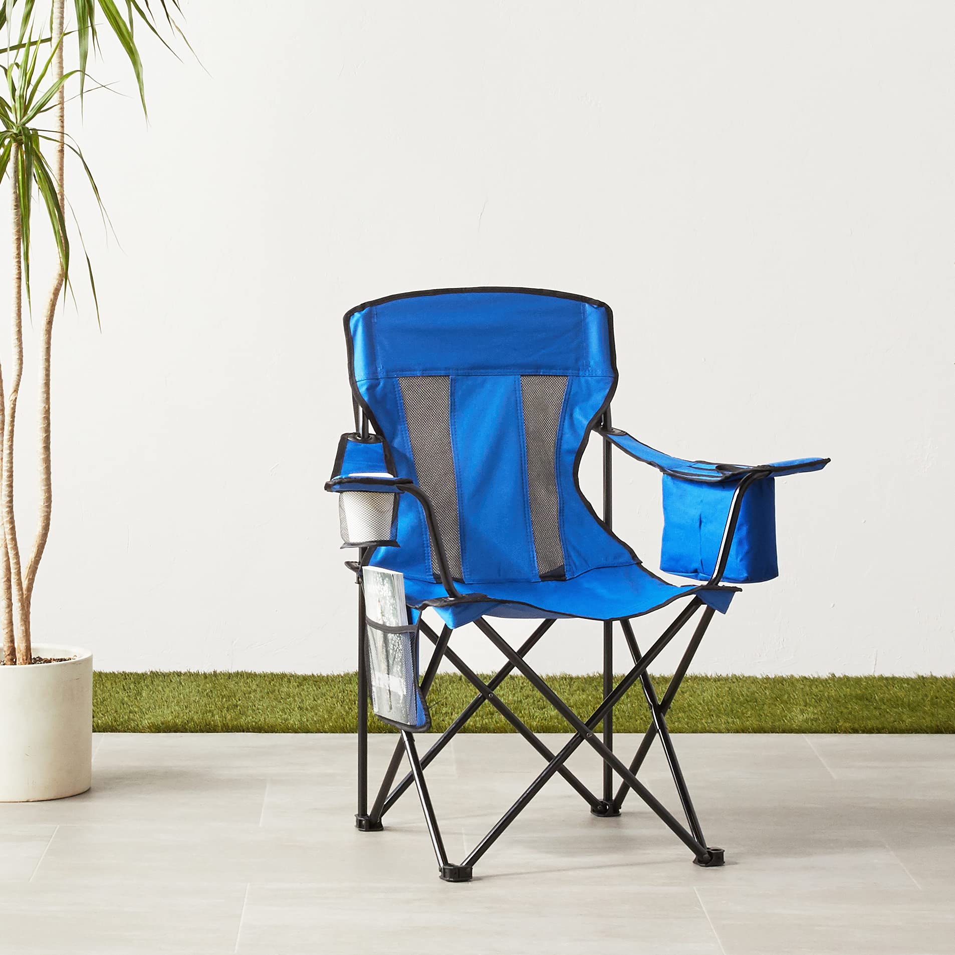 Amazon Basics Portable Folding Camping Chair - Lightweight, Durable & Comfortable for Outdoor Adventures, Beach, Picnics & Backyard Relaxation