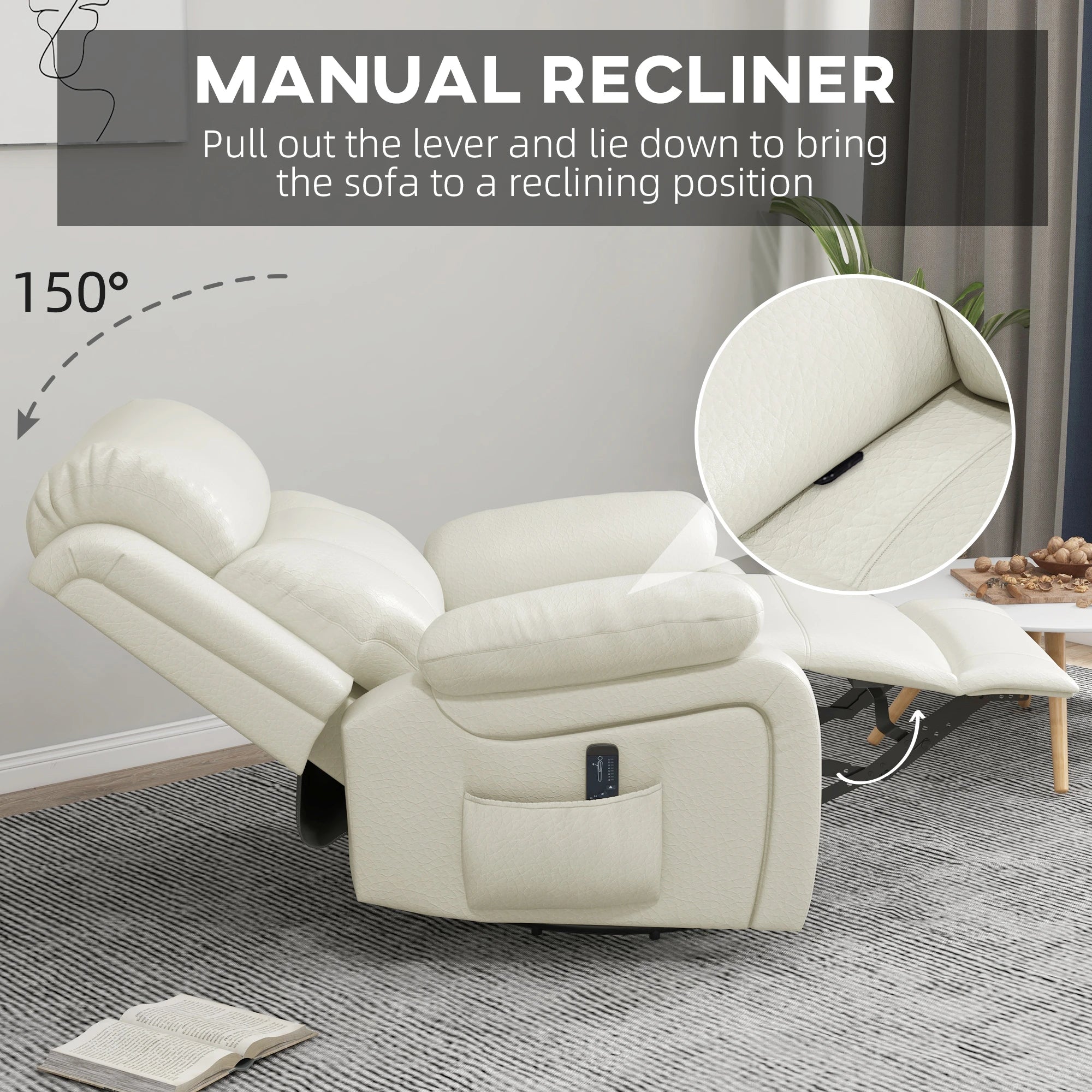 Premium Faux Leather Vibration Massage Reclining Swivel Chair - 3 Color Options for Home, Office & Gaming Relaxation