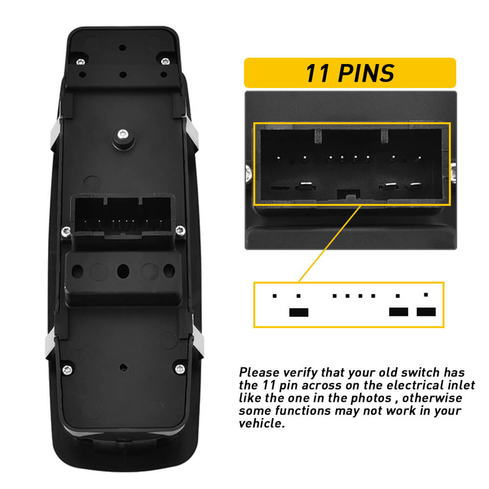 Master Power Window Door Switch for Chrysler Dodge Charger Ram 4 Door 11-Pin - Compatible with 2005-2010 Models - Easy DIY Installation for Car Window Control