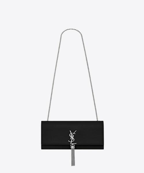 Saint Laurent Classic Small Kate Tassel Chain Black Leather Shoulder Bag - Elegant Evening Clutch for Women's Parties & Date Nights