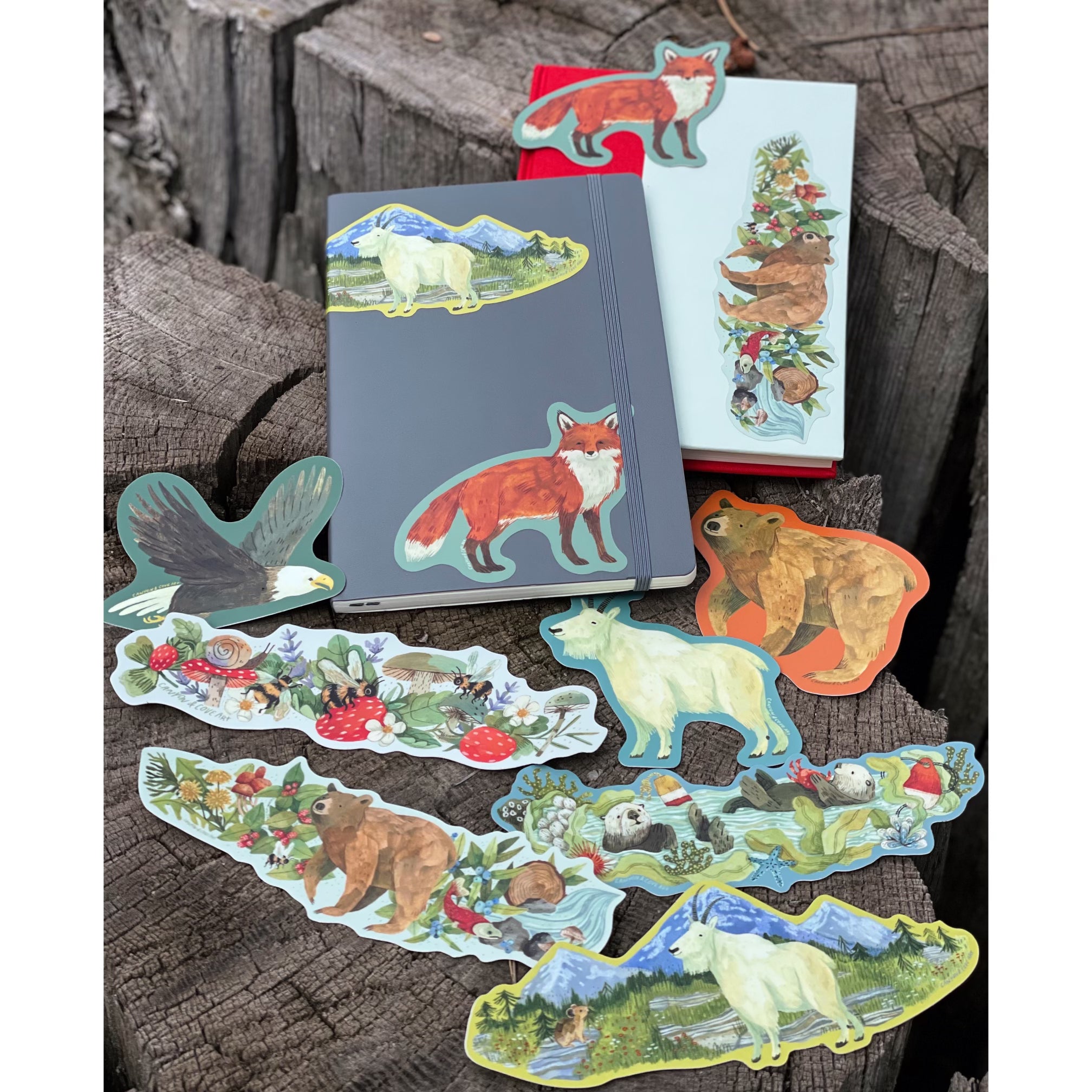 Mountain Goat Wrap Sticker - Waterproof Vinyl Decal for Laptops, Cars, and Outdoor Gear - Perfect for Hiking, Camping, and Adventure Enthusiasts