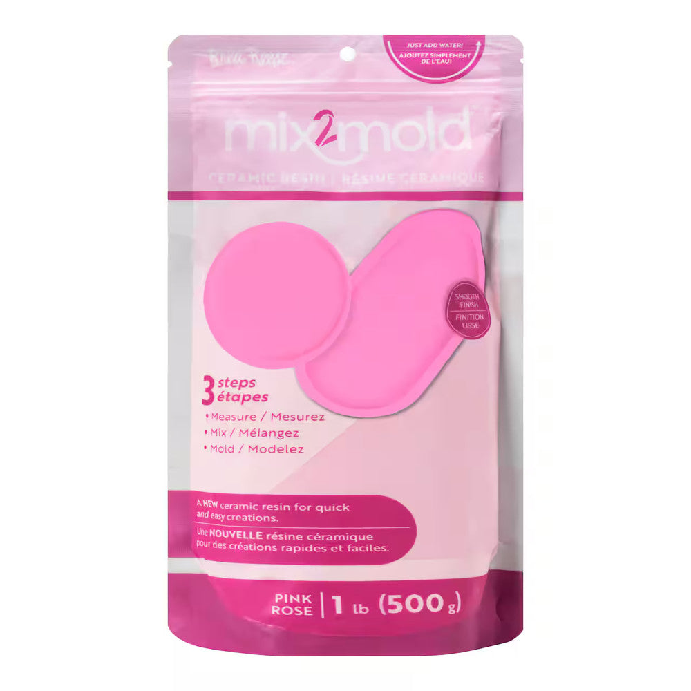 Brea Reese Mix2Mold Pink Ceramic Resin Powder 1lb (500g) - DIY Jewelry Making, Craft Molds, Art Projects & Home Decor Supplies