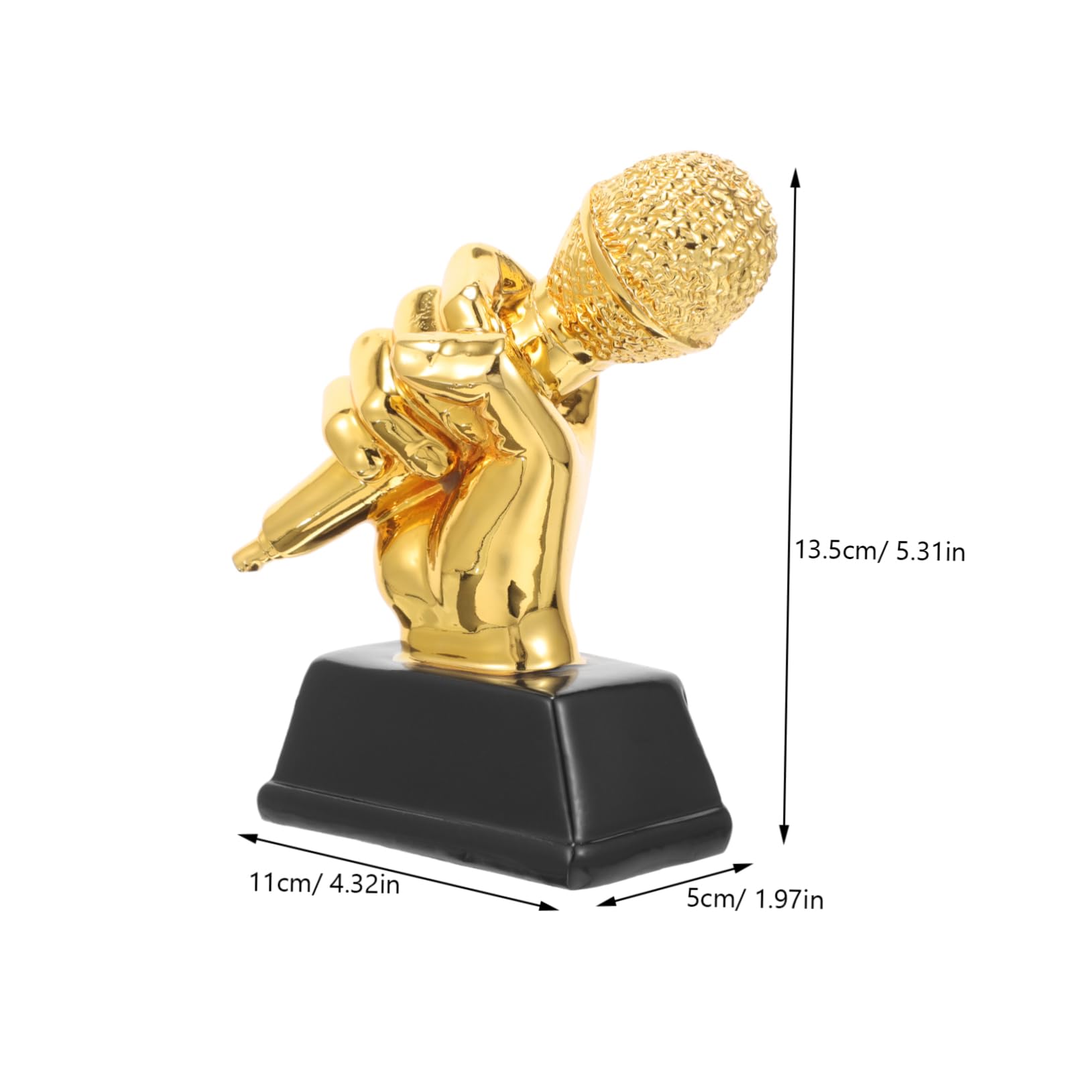 NAMOARLY Vintage Style Handcrafted Resin Trophy Microphone - 12x6x13cm - Perfect for School Competitions, Awards, and Stage Performances