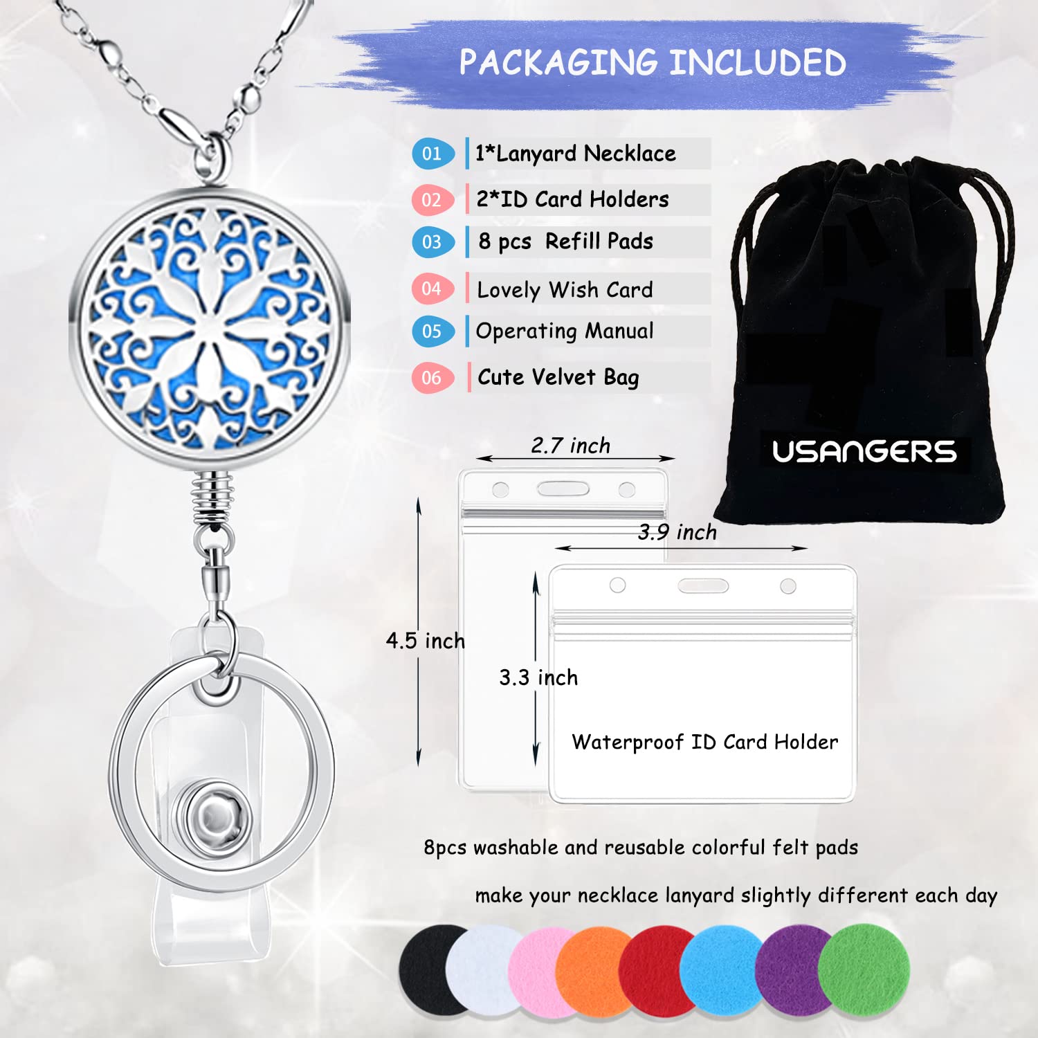 Retractable Lanyard ID Badge Holder - Strong Silver Chain for Work, Teacher, Nurse Accessories