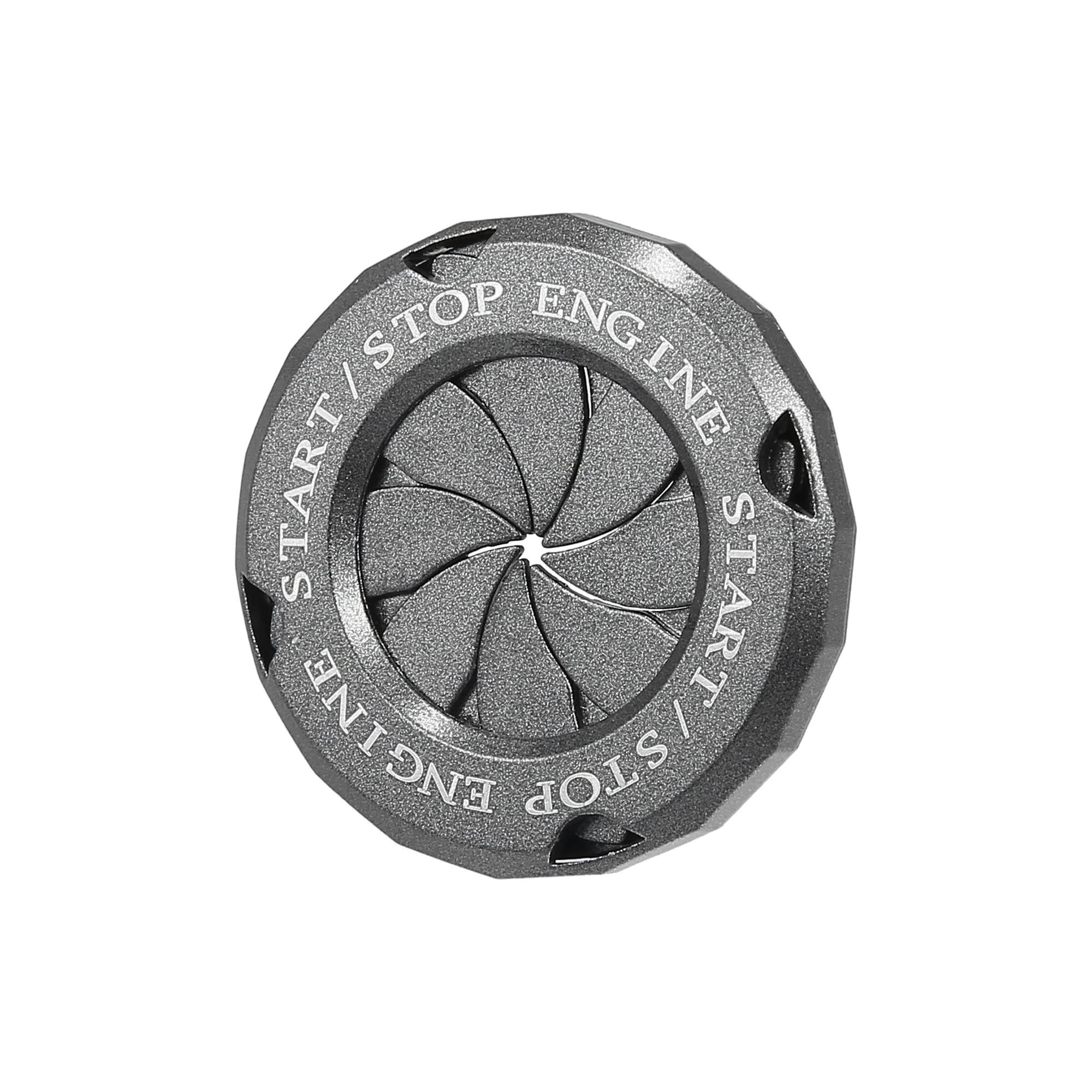 X AUTOHAUX Universal Car Push Start Button Cover - Anti-Scratch Spin Ignition Protective Cap with Titanium Tone Finish | Perfect for Keyless Entry Vehicles, Car Interior Protection & Stylish Decoration