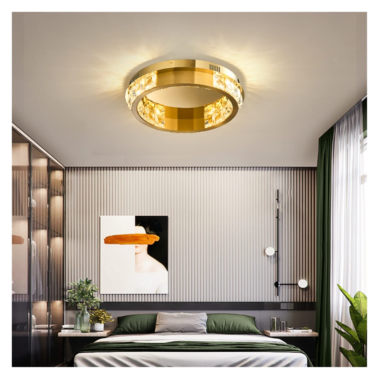 Modern LED Crystal Chandelier - Stainless Steel Ceiling Light Fixture for Living Room & Dining Room | Energy-Efficient Cold White Lighting | Perfect for Home Decor & Romantic Ambiance