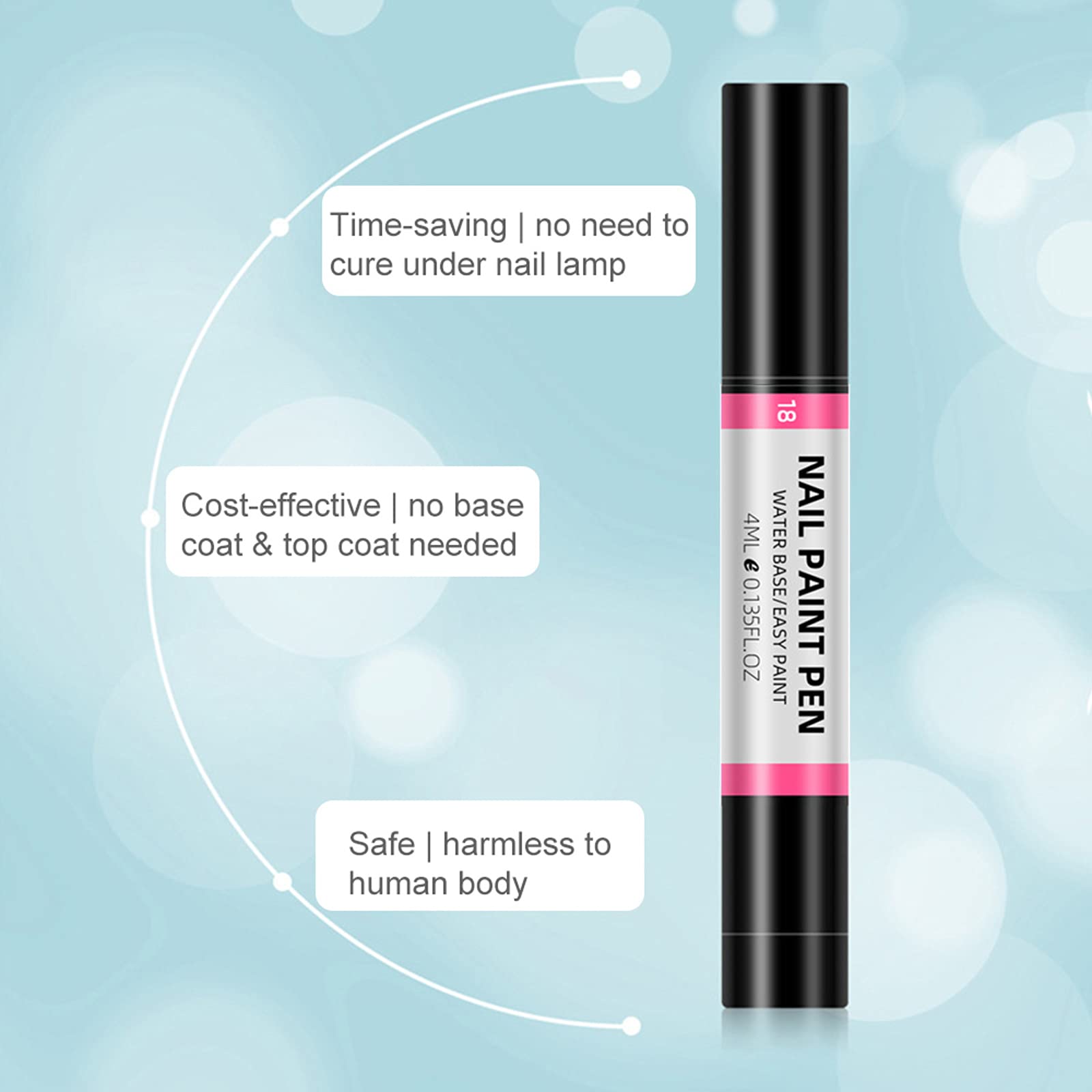 Ankeer One Step Gel Nail Polish Pen - No Base or Top Coat Needed, Fast Drying Nail Gel Polish for Women & Girls - Perfect for Home Manicures, Nail Art Designs, and DIY Nail Beauty (12 Colors)