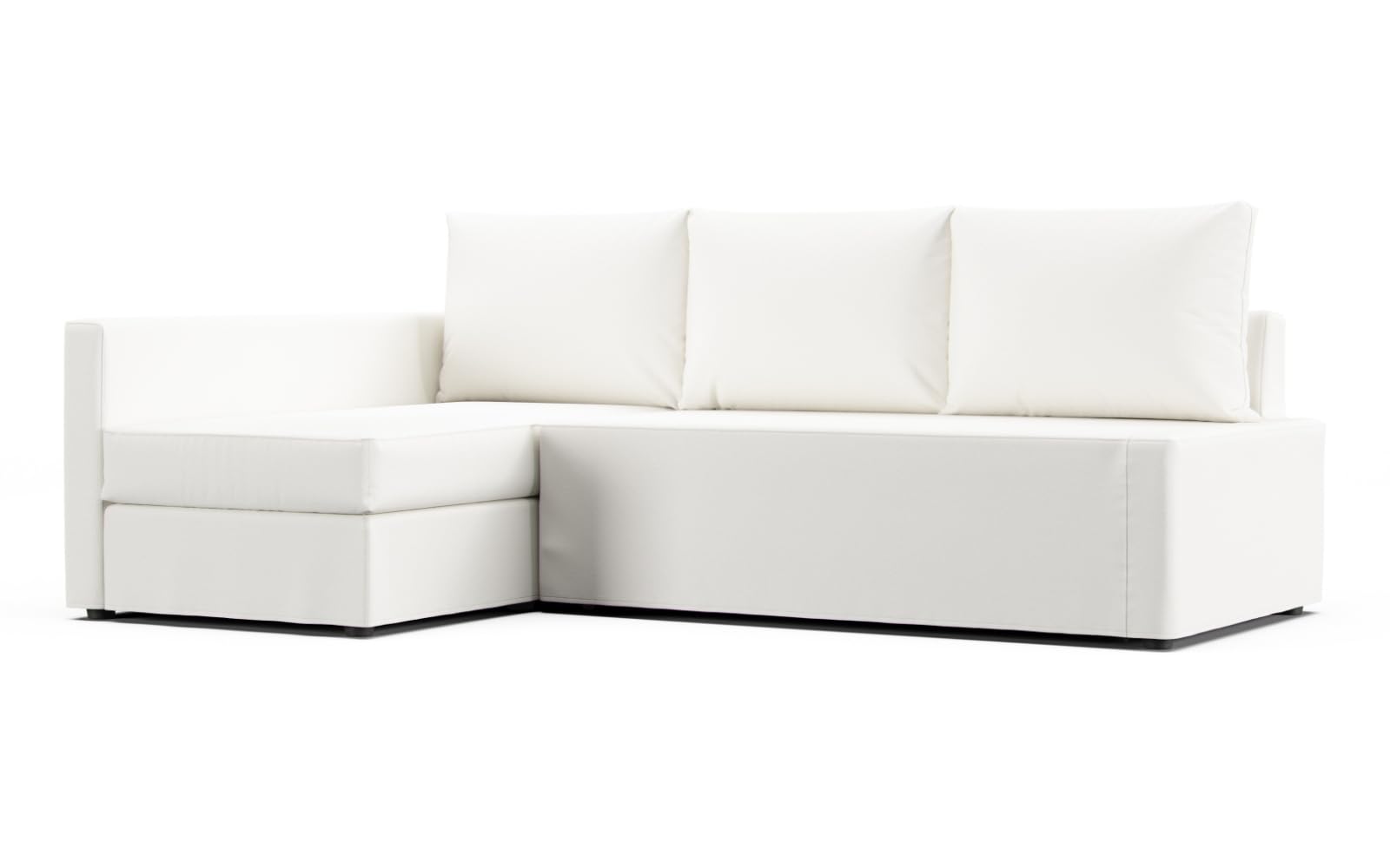 Custom Friheten Sofa Bed Slipcover - Replacement Cover for IKEA Friheten Sleeper Couch (Left Section, Ivory) | Durable Stretch Fabric for Home & Office Use