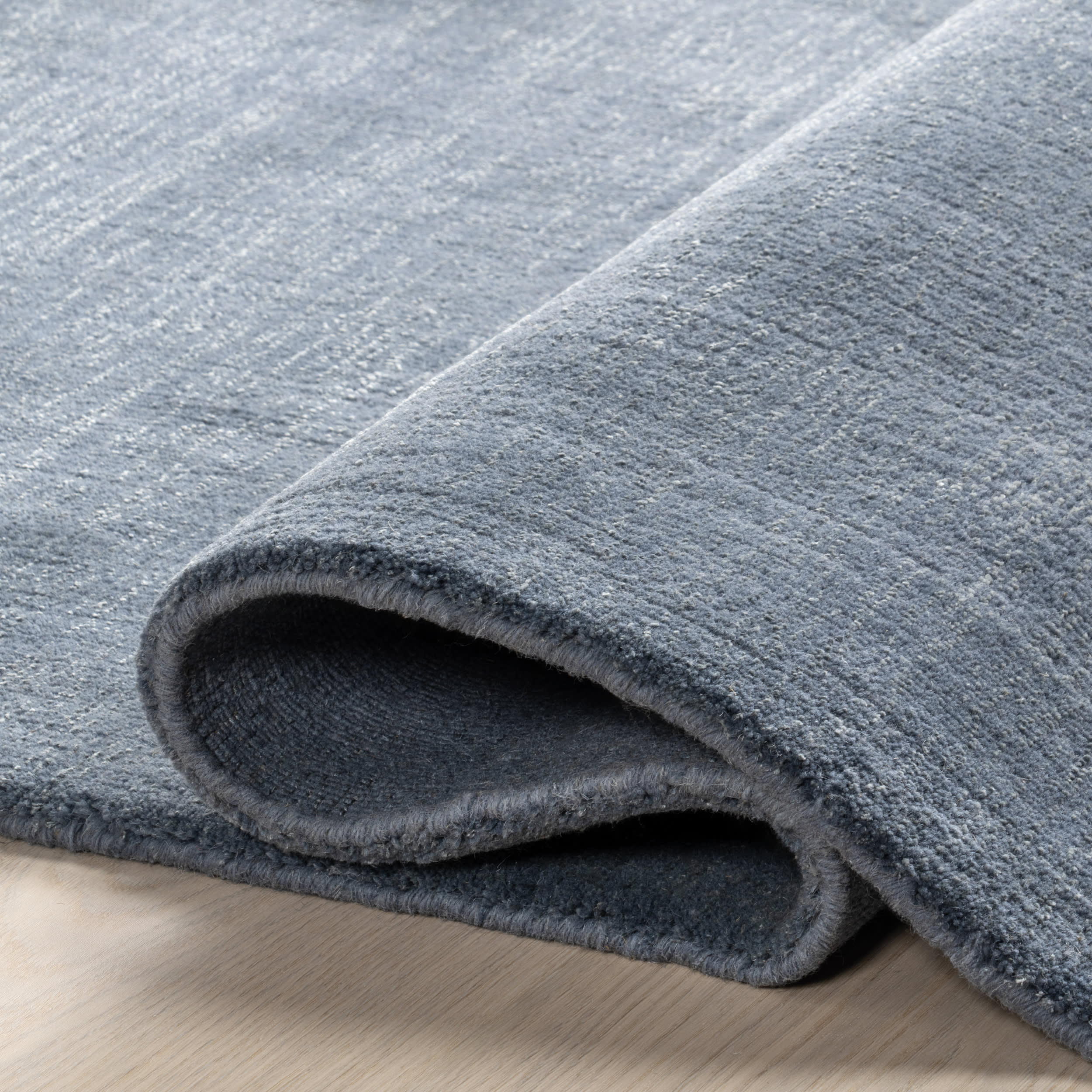Arrel Speckled Wool Blend Rug | Soft Denim Blue Area Rug for Living Room, Bedroom & Home Decor