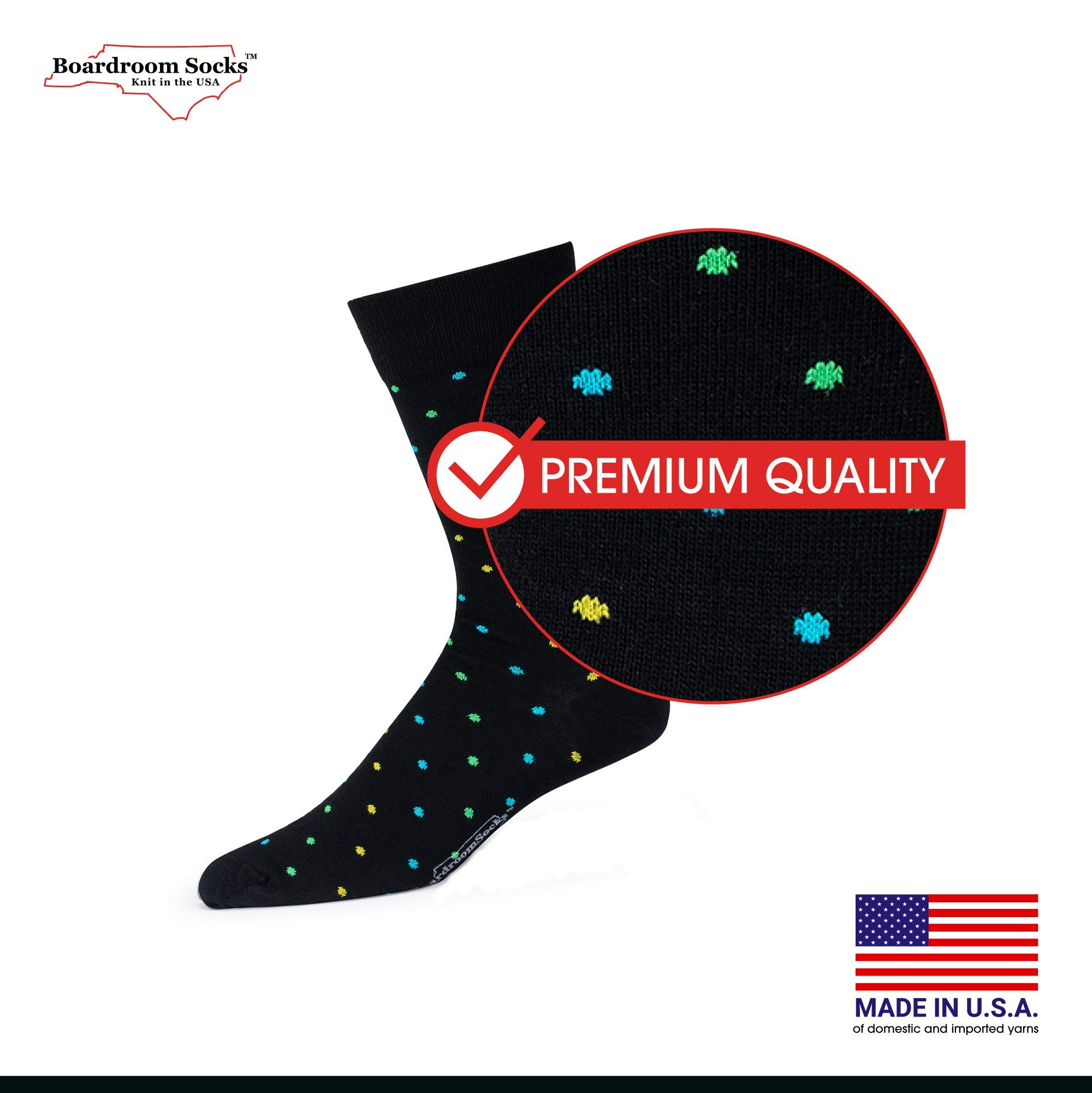 Premium Merino Wool Mid-Calf Dress Socks for Men - Breathable & Comfortable Patterned Socks for Business, Office & Formal Occasions