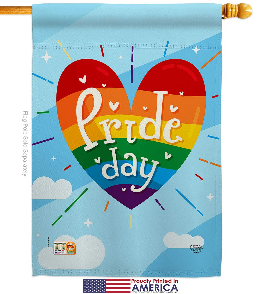 Rainbow Pride Flag Set - LGBT Gay Bisexual Pansexual Inclusive House & Yard Banner - 28x40 Inch Decorative Gift - Made in USA - Perfect for Pride Month, LGBTQ+ Events & Ally Support