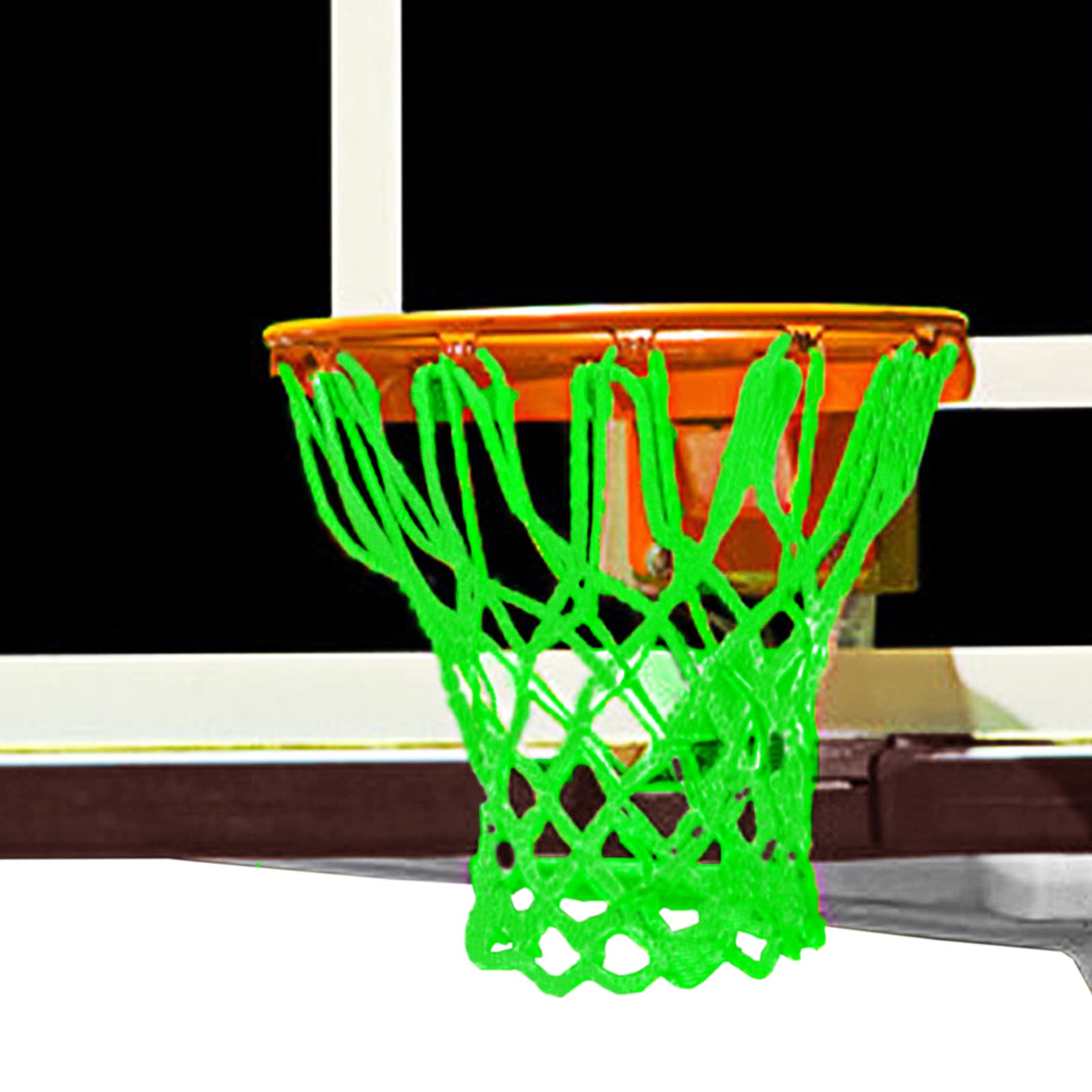 Glow in The Dark Basketball Net Replacement - Heavy Duty 12-Loop Outdoor Basketball Hoop Net, All Weather Anti-Whip for Pool, School & Sports | Night Light Basketball Accessories for Kids & Adults