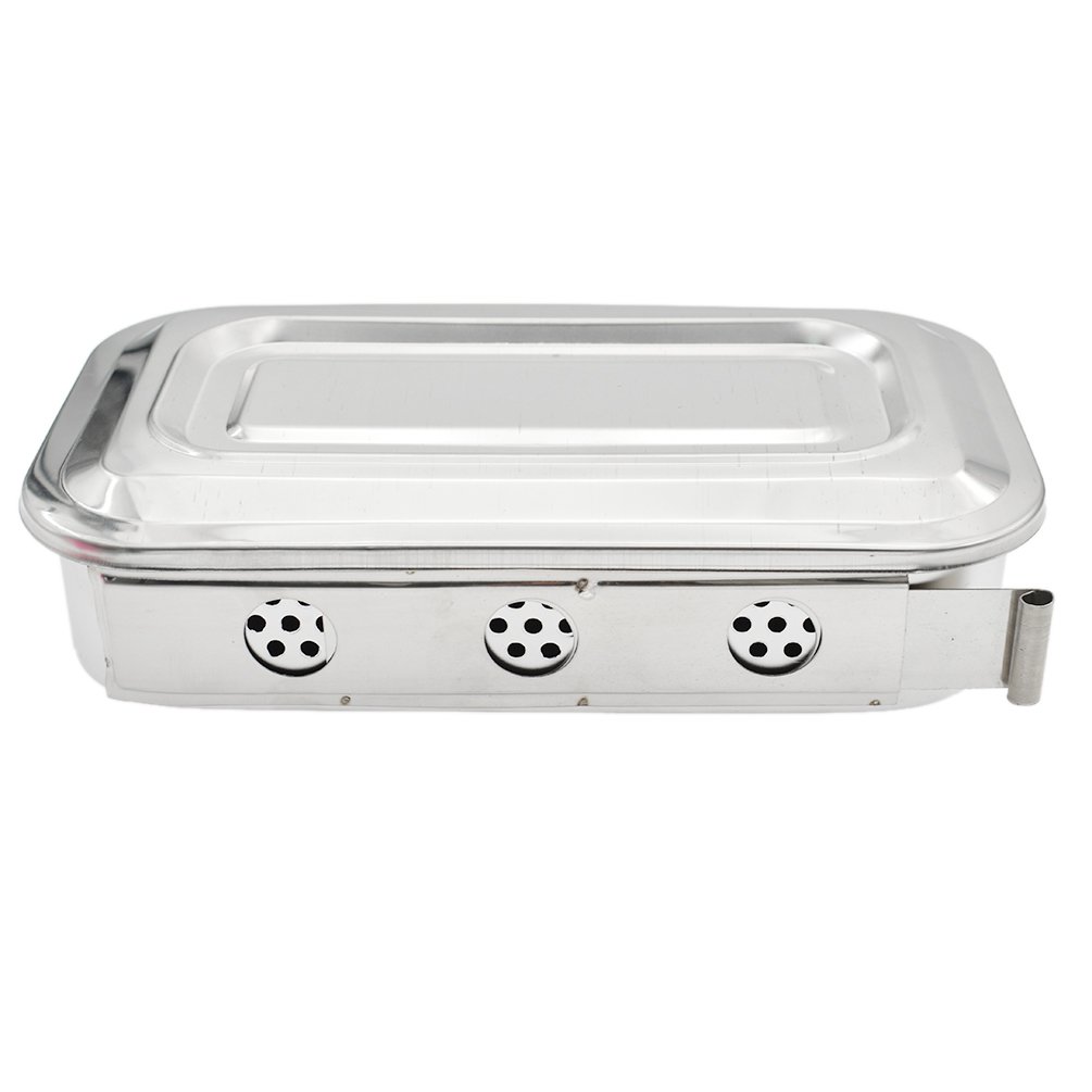 Premium Stainless Steel Medical Sterilizer Box with Lid - Surgical Instrument Tray Organizer for Hospitals, Clinics & Dental Offices | Durable Sterilization Storage Solution for Medical Tools & Equipment