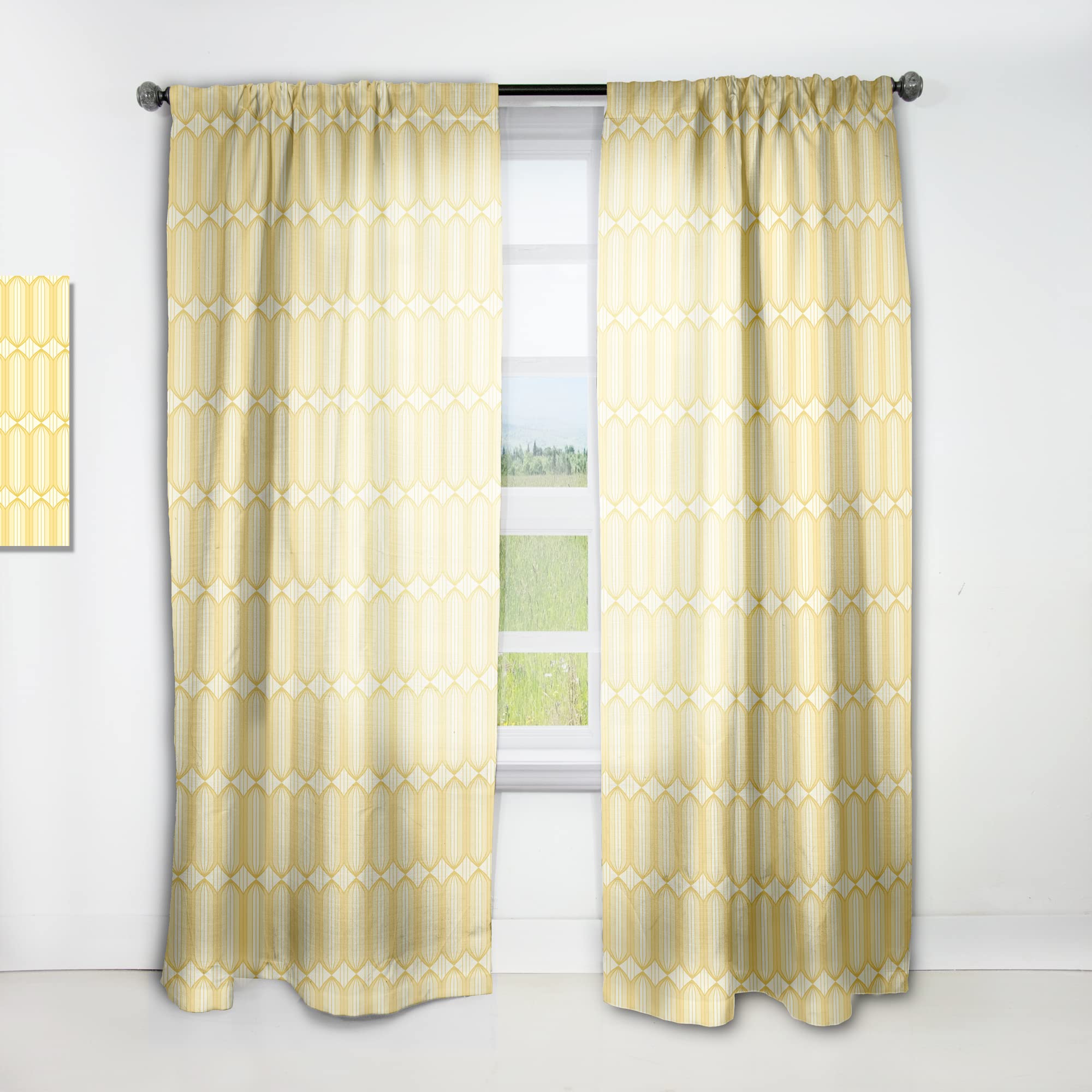 DesignQ Retro Ornamental Floral Curtains - Thermal Insulated Window Drapes for Bedroom & Living Room - 52x108 Inch Single Panel - Elegant Home Decor for Vintage Style Interiors