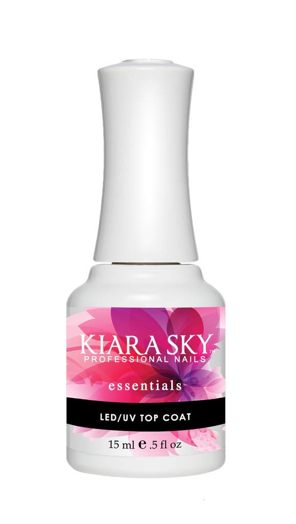 Kiara Sky Professional LED UV Non-Wipe Top Coat Gel for Acrynic Nails - Long-Lasting Shine & Protection - Perfect for Salon & Home Manicures