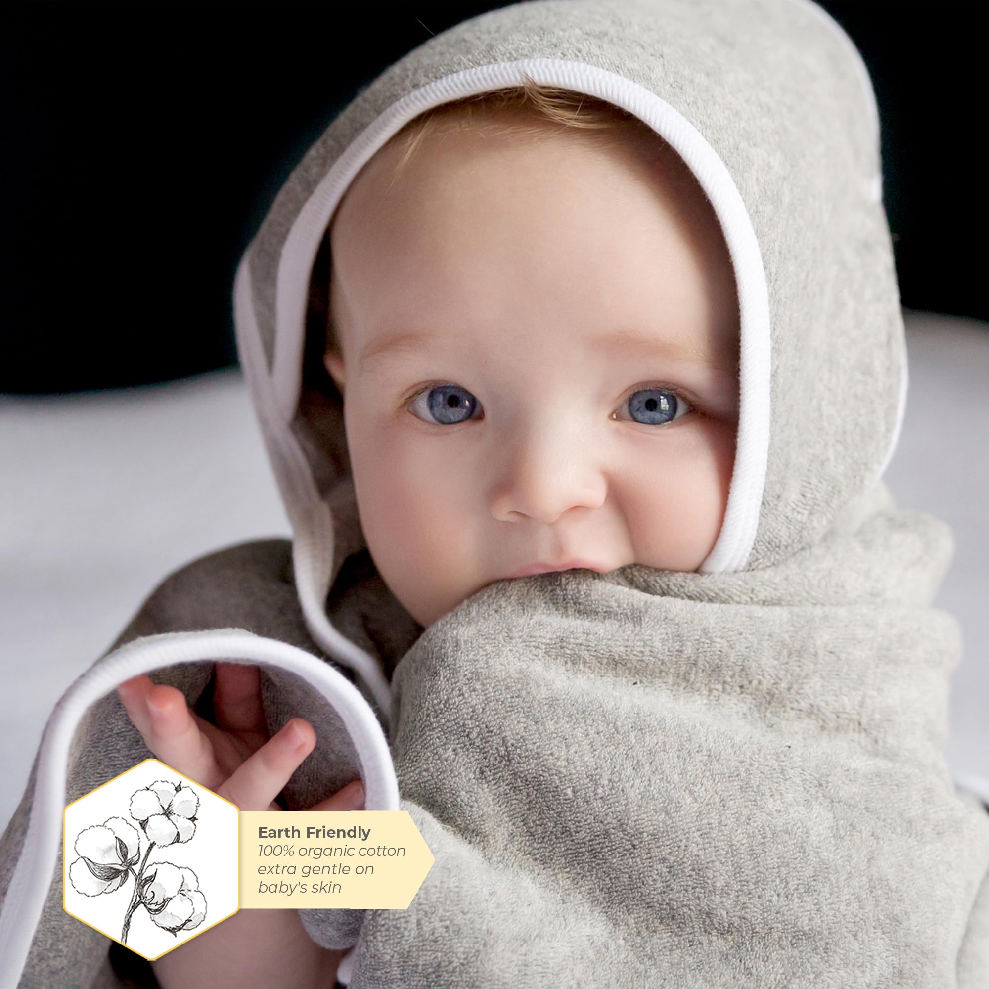 Burt's Bees Baby Hooded Towels - 100% Organic Cotton, Super Soft & Absorbent Knit Terry for Newborns & Toddlers - Perfect for Bath Time, Swimming & After-Spa Care
