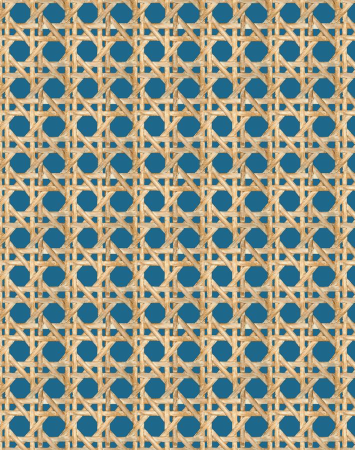 Faux Large Caning Wallpaper - Cadet Blue Peel & Stick Removable Wallpaper for Bedroom, Living Room, and Office Decor | Wallshoppe