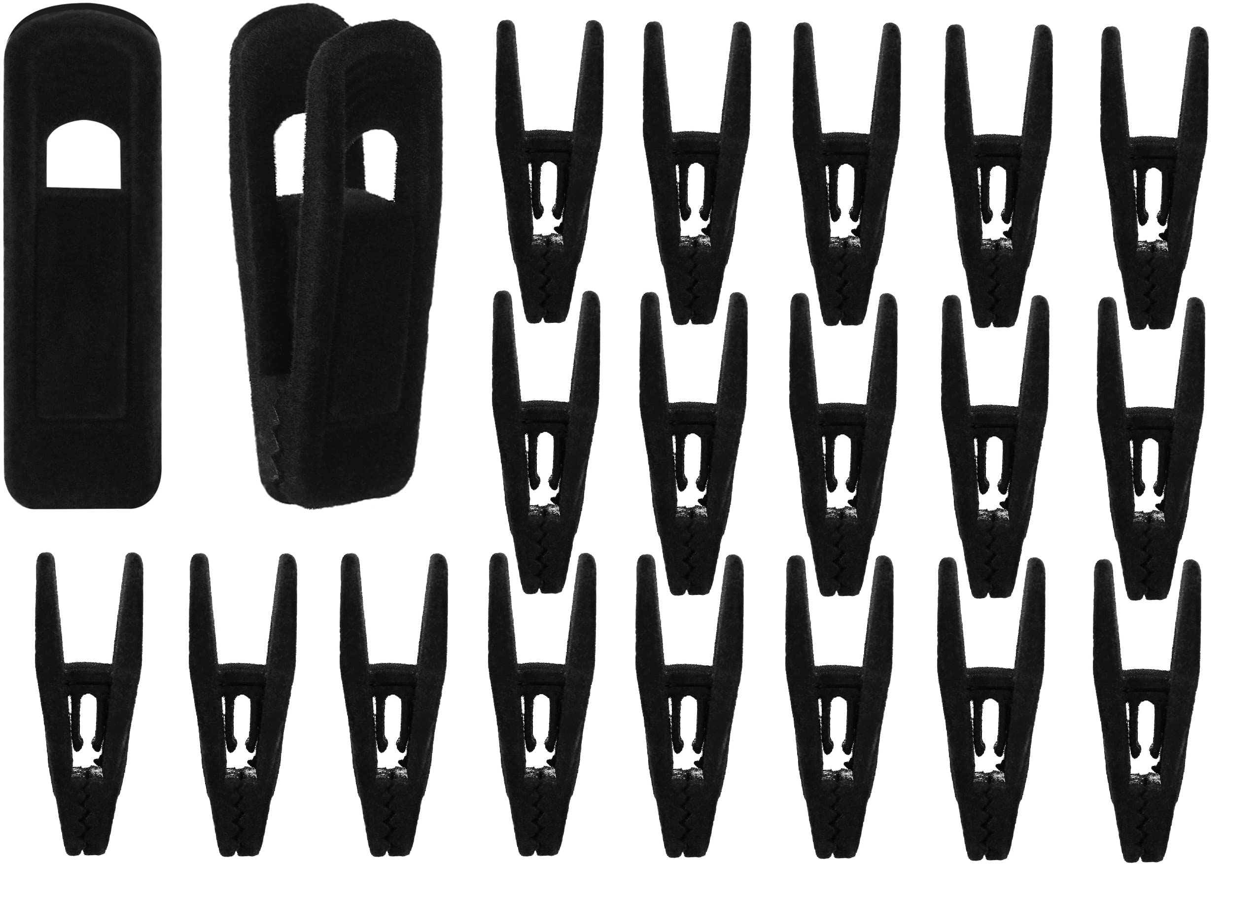 Velvet Hangers with Strong Finger Clips - 20 Pack Black Non-Slip Clothes Hangers for Delicate Garments | Perfect for Closet Organization & Space Saving Wardrobe Storage