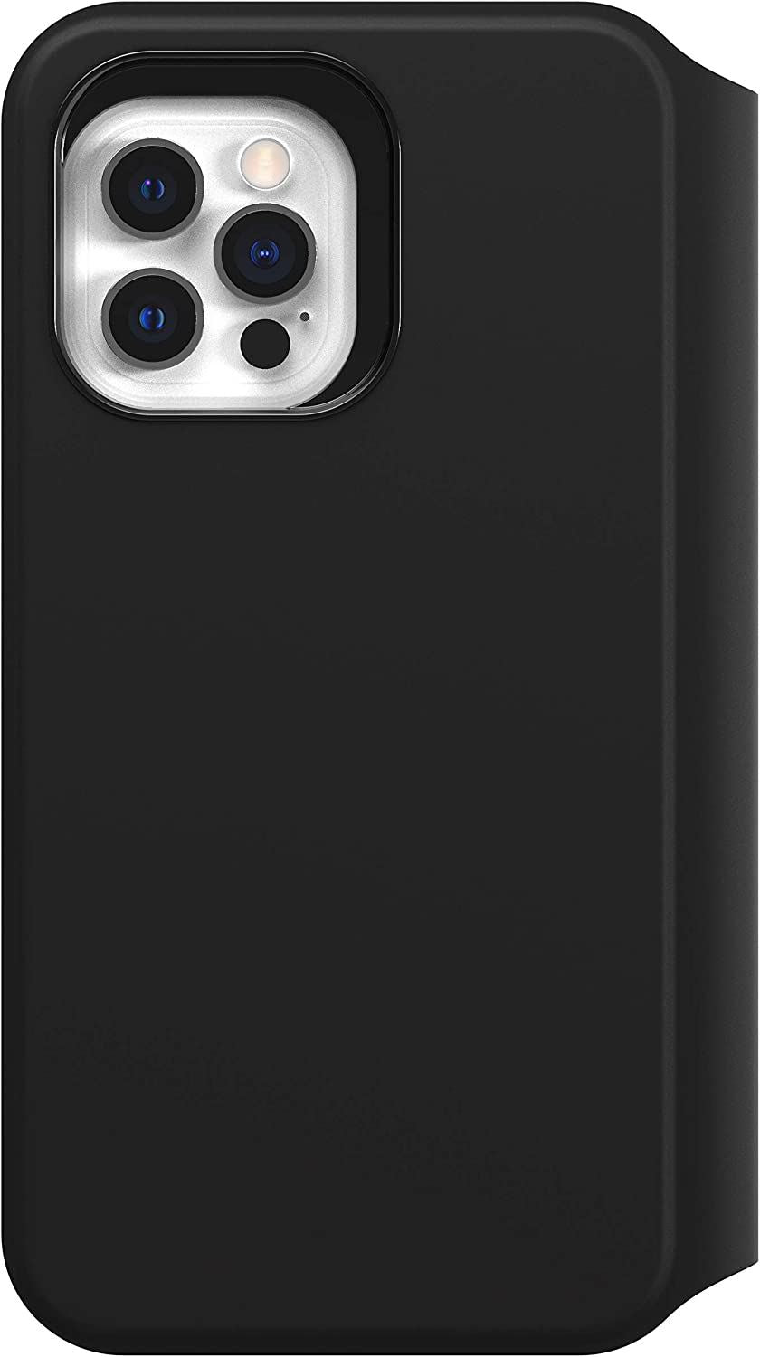 Otterbox Strada Series Case for iPhone 12/12 Pro (6.1 Inch) - Premium Leather Wallet Folio with Card Slots - Black (Model 77-65433) | Slim Protective Cover for Everyday Use & Business Travel