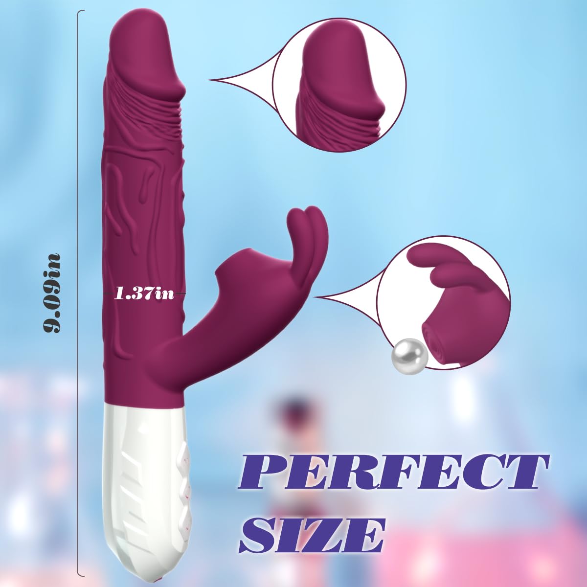 Premium Rose Vibrator for Women - 7 Powerful Vibration Modes, G-Spot & Clitoral Stimulator, Realistic Silicone Dildo - Perfect for Couples Play, Solo Pleasure & Sensual Massage