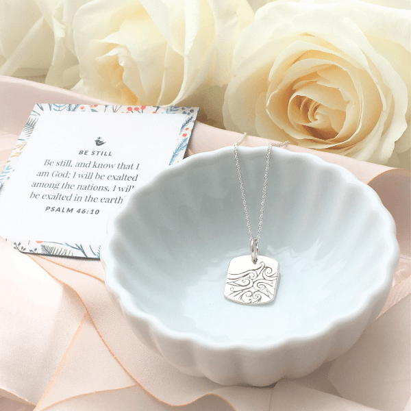 Beautiful Sterling Silver 'Be Still' Pendant Necklace with Psalm 46:10 Bible Verse - Perfect for Women's Daily Wear, Gifts & Religious Occasions