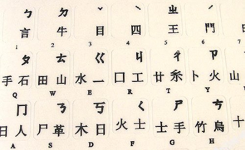 Chinese with Black Lettering Transparent Keyboard Stickers - Durable, Non-Slip Computer Key Labels for Typing & Gaming (Ideal for Laptops, Desktops & Office Use)
