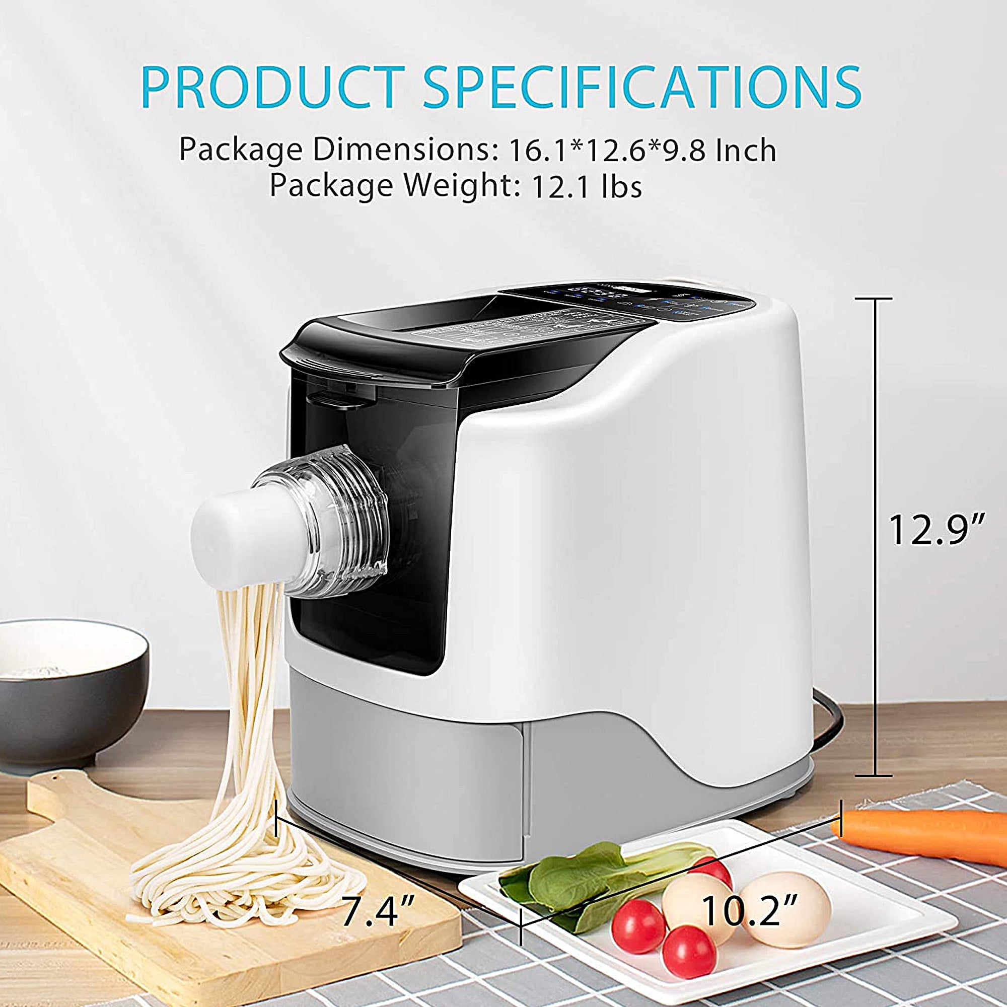 Automatic Pasta Maker Machine - Electric Fresh Homemade Noodle Maker for Italian Pasta, Spaghetti, Fettuccine | Perfect for Home Kitchen, Restaurant & Italian Cooking Enthusiasts