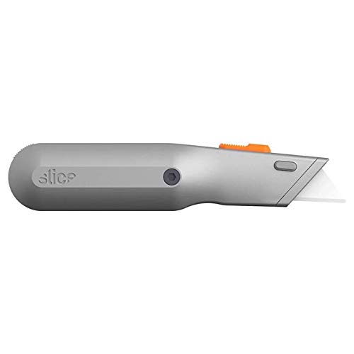 Slice 10490 Metal-Handle Utility Knife with Finger-Friendly Ceramic Blade - 3 Adjustable Cutting Depths, Ergonomic Heavy Metal Handle, Comfort Grip, Extra Blade Storage, Ambidextrous Design, Easy Blade Change (6-Pack) - Perfect for Office, Warehouse, Crafting & DIY Projects