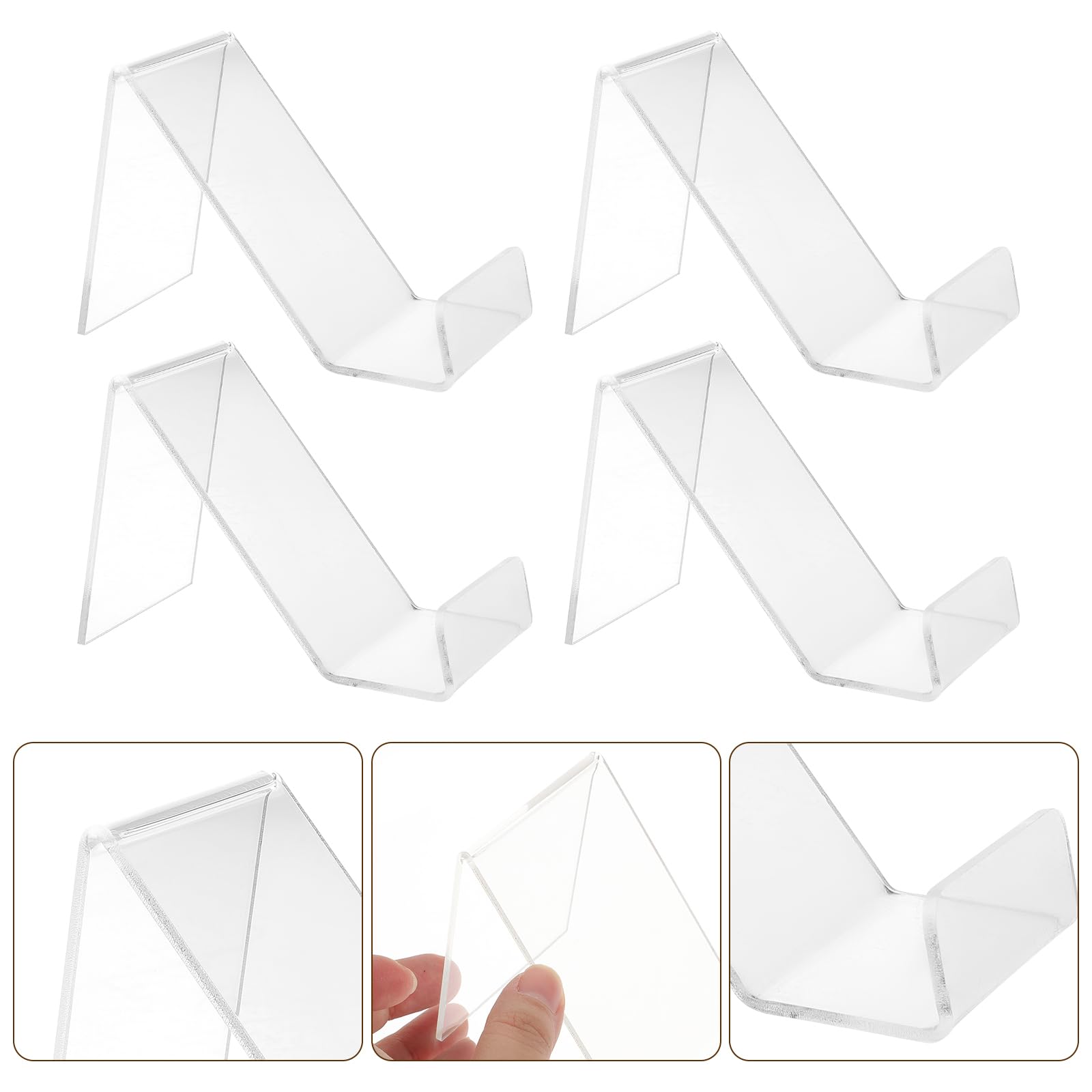 Housoutil 20PCS Clear Acrylic Phone Stand Holder for Desk - Sturdy Cell Phone Stand for Home, Office, and Desk Display - Perfect for Video Calls, Streaming, and Hands-Free Viewing