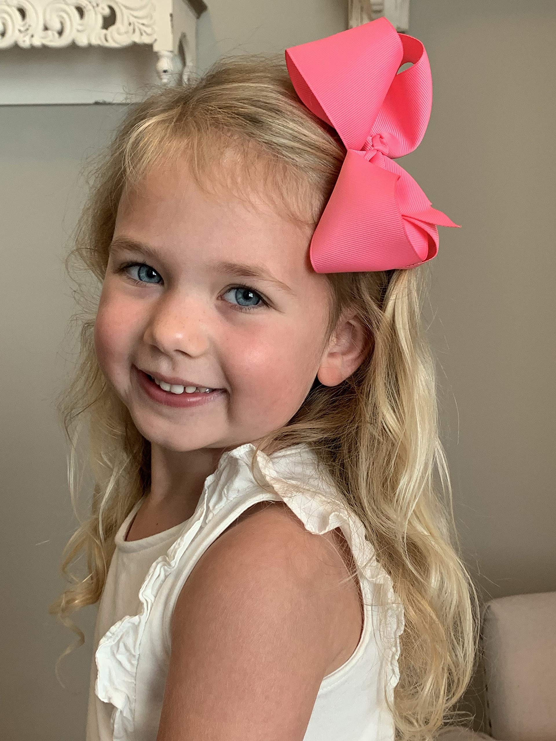 35PCS 6-Inch Large Hair Bows Clips for Girls - Big Grosgrain Ribbon Hair Accessories for Baby, Toddler, Kids & Teens - Perfect for School, Parties, Holidays & Special Occasions