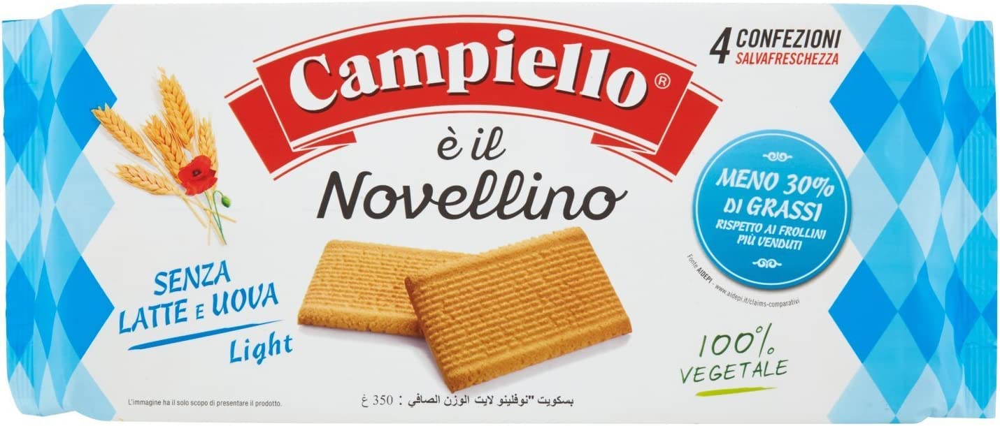 Campiello Novellino Egg-Free & Dairy-Free Shortbread Biscuits - 350g | Vegan Italian Cookies for Snacking, Gifts & Coffee Time