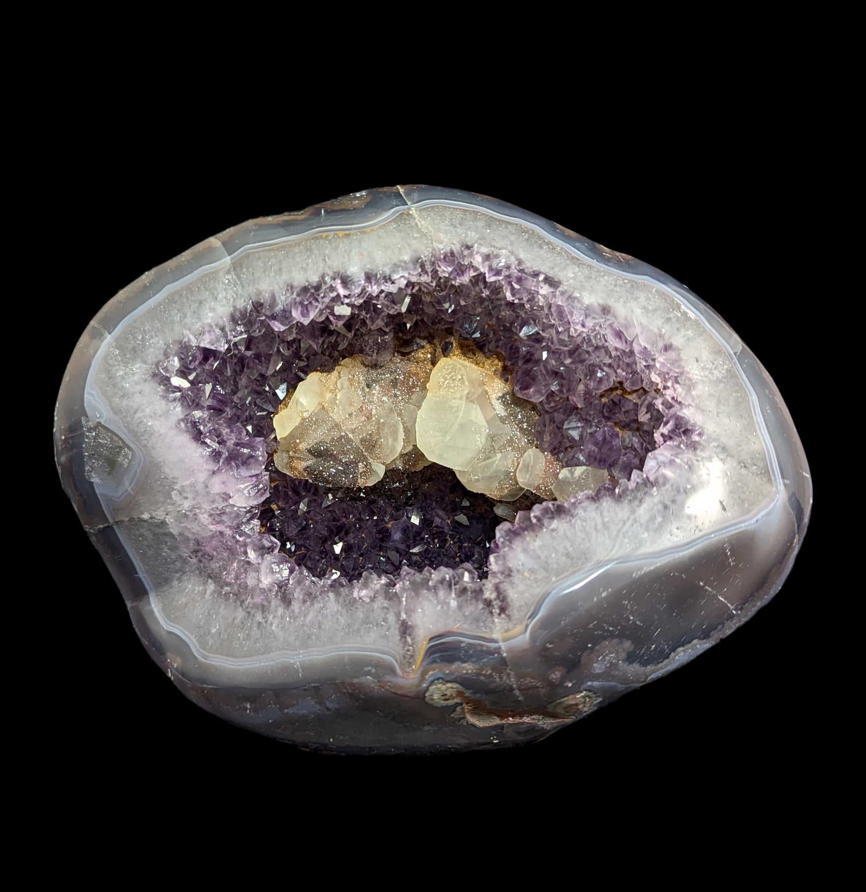 Natural Uruguayan Amethyst Geode with Sparkling Druzy Inclusions - Perfect for Home Decor, Crystal Healing & Meditation Spaces