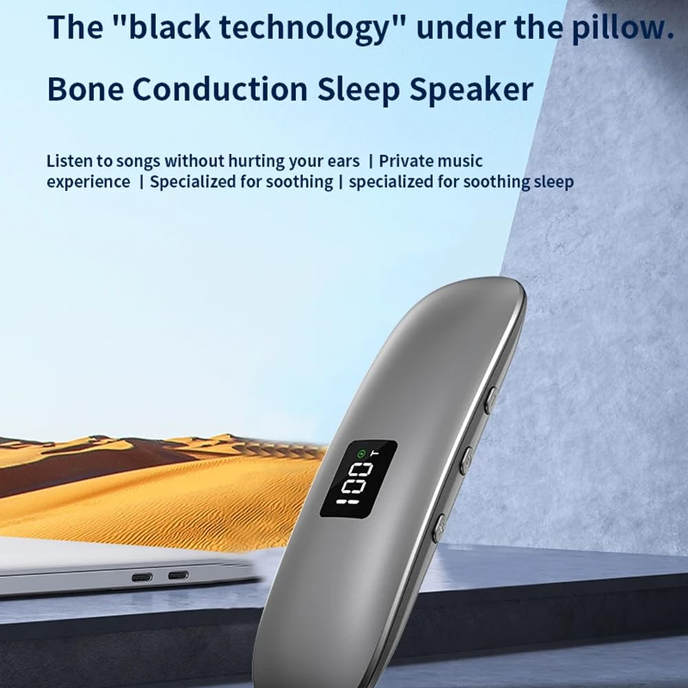 Marran Mini Bone Conduction Bluetooth Speaker - Wireless Pillow Speaker with MP3 Player, TF Card Support | Perfect for Bedtime Music, Sleep Therapy & Private Listening Without Headphones