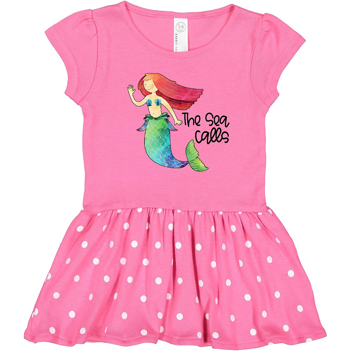Inktastic The Sea Calls Mermaid with Red Hair Toddler Dress - Cute Mermaid Costume for Girls, Beach Party, Photo Shoot & Dress Up Play
