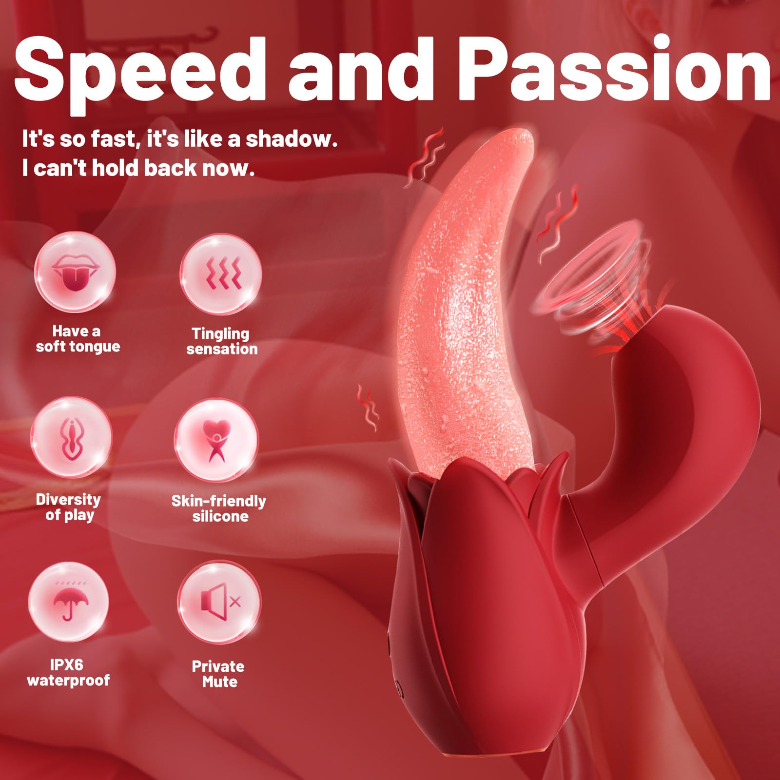 Premium Rabbit Vibrator for Women - Dual Stimulation Clit & G Spot Vibrator with 10 Suction & 10 Licking Modes - Rechargeable Adult Sex Toy for Solo Play & Couples - Perfect for Sensual Massage & Intimate Moments