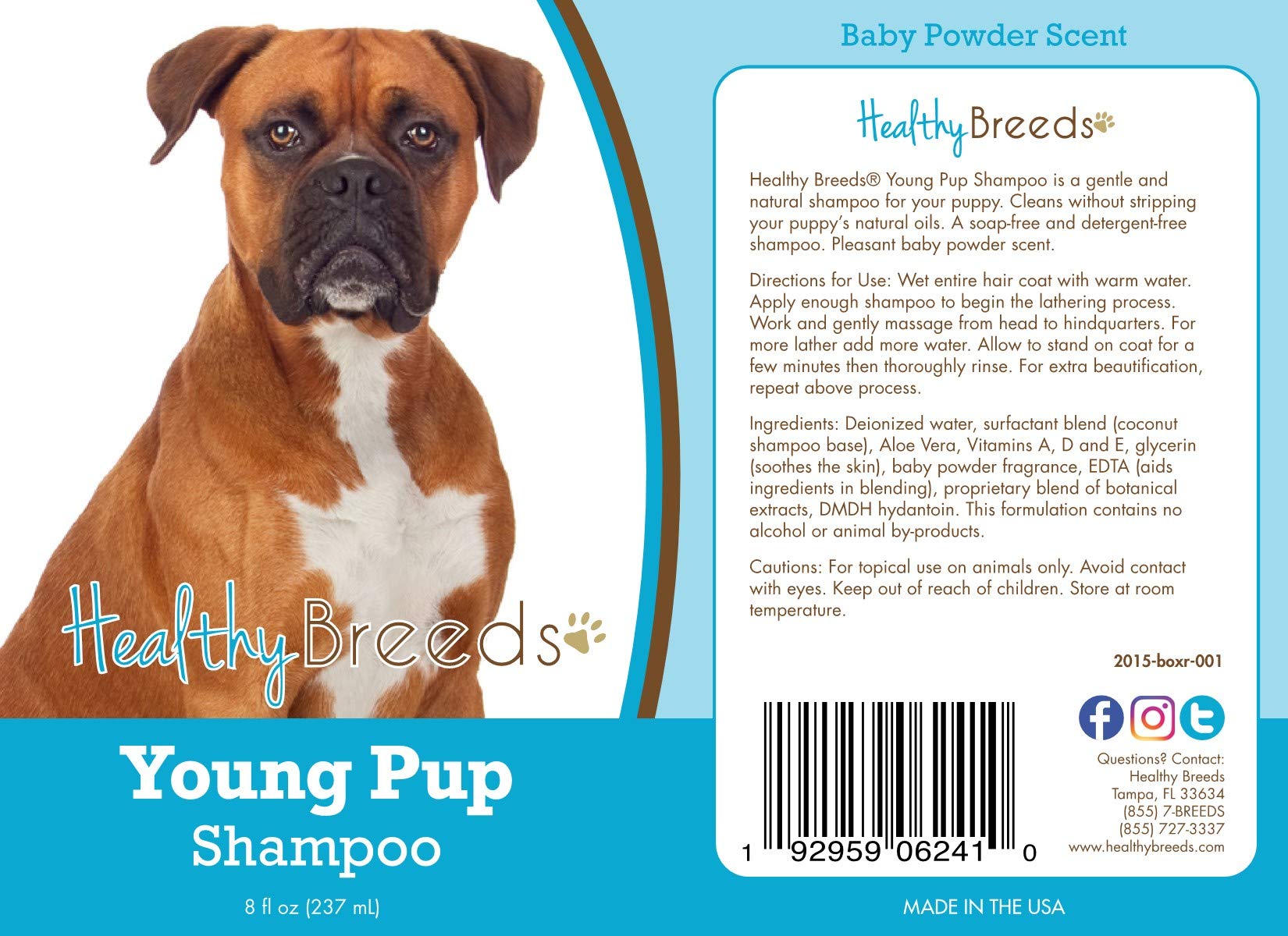 Healthy Breeds Boxer Puppy Shampoo for Sensitive Skin - 8 oz Gentle Tear-Free Formula - Perfect for Bath Time & Grooming Puppies