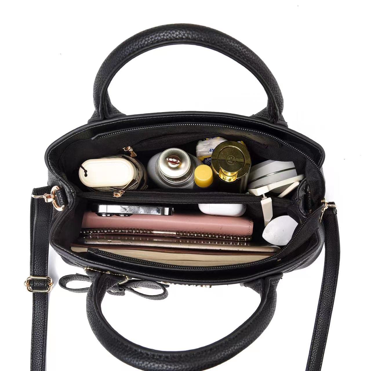 Nevenka Women's Designer Shoulder Bag & Handbag - Stylish Satchel Purse for Ladies (Black) | Perfect for Work, Travel, and Everyday Use