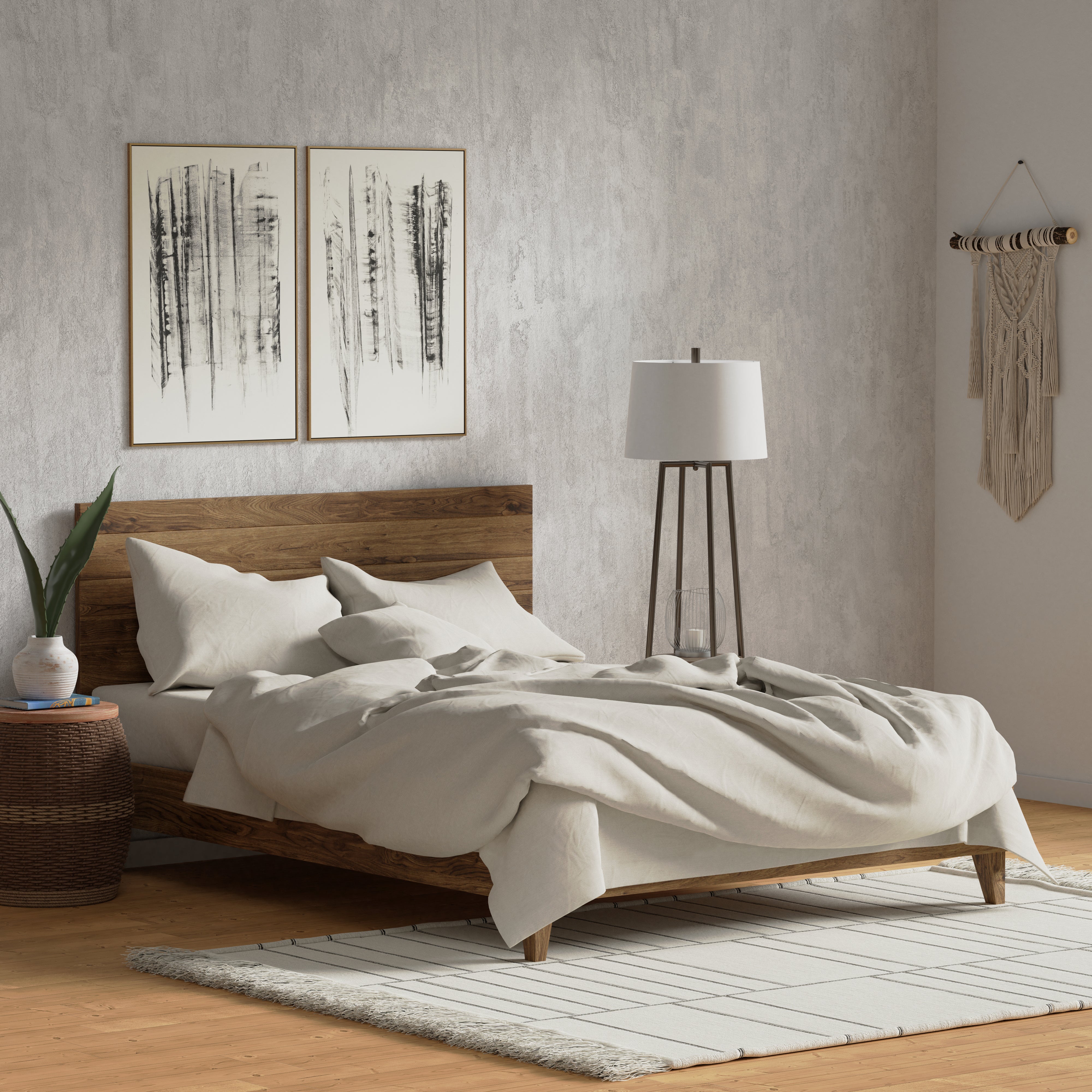 Delilah Home 100% Organic Cotton Fitted Sheet - Queen Size, Deep Pocket, Soft & Breathable - Perfect for Allergy Relief & Eco-Friendly Bedroom Decor