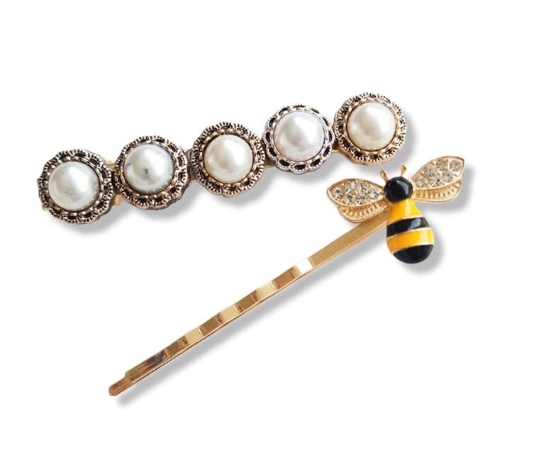 Korean Style Pearl Barrettes Hair Clips - Marble Alligator Bobby Pins & Duckbill Hair Accessories for Women (10-Pack) - Perfect for Weddings, Parties & Everyday Elegant Styling