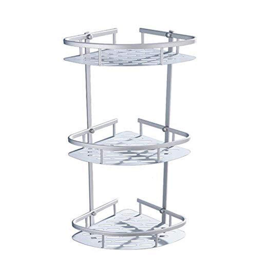 Aluminum Triangle 3-Tier Bathroom Shelf - Corner Hanging Organizer for Shower, Toiletries & Bath Accessories | Space-Saving Storage for Small Bathrooms & Vanities