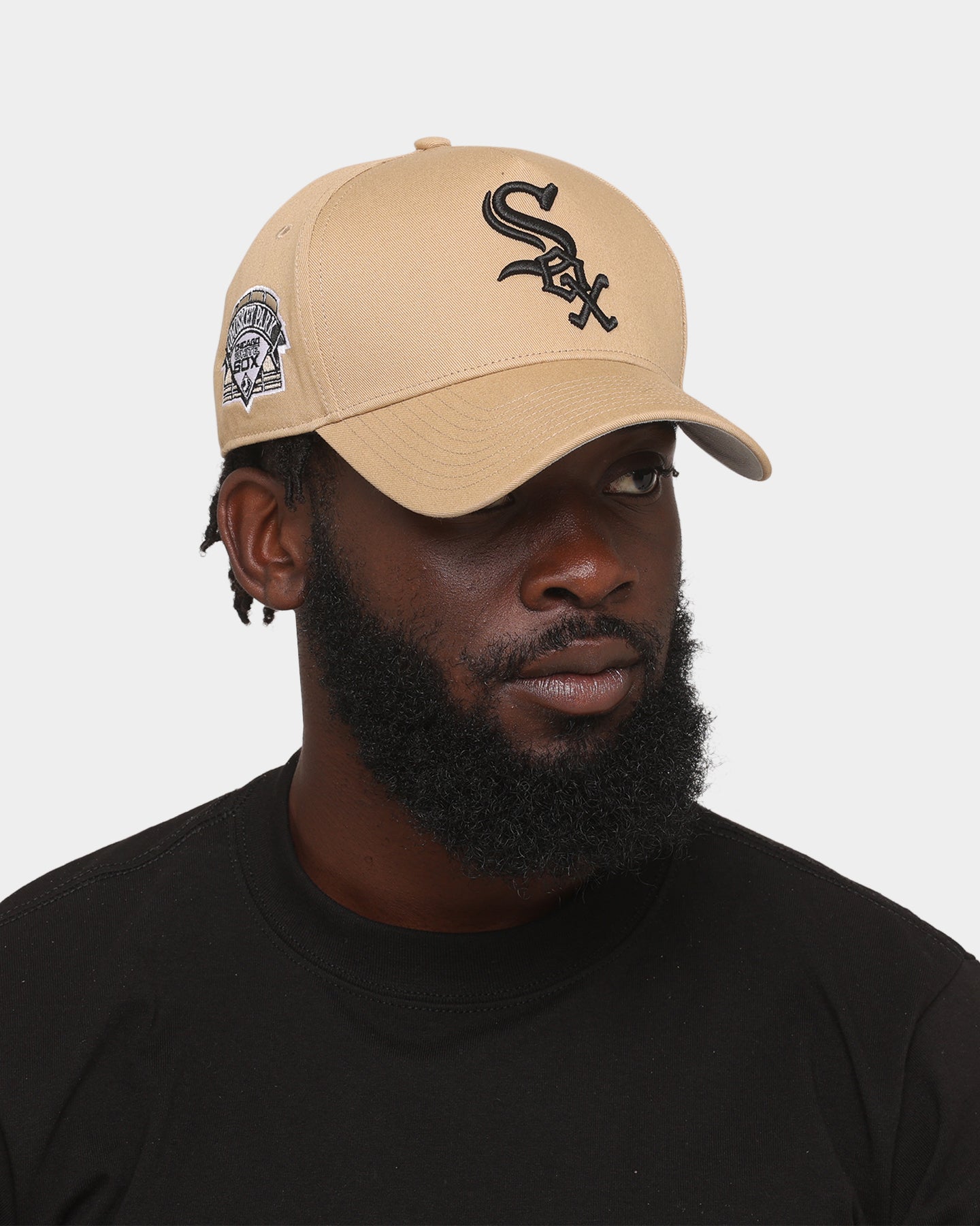 47 Brand Chicago White Sox 'Khaki Stadium' Sure Shot 47 MVP DT Snapback Hat - Khaki/Black Adjustable Baseball Cap for Men & Women - Perfect for Sports Games, Casual Wear & Fan Collections