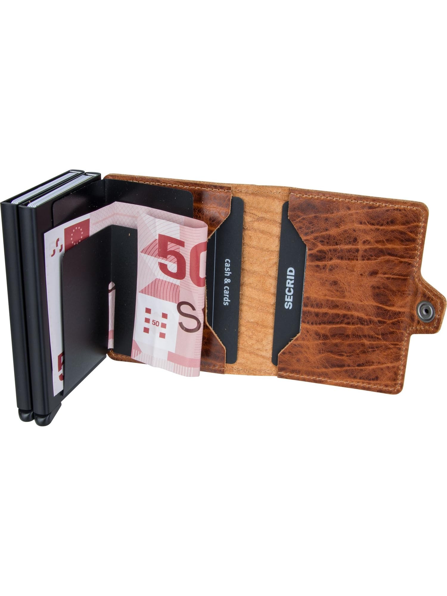 SECRID Genuine Leather Twin Wallet with RFID Protection - Holds 16 Cards | Slim Bifold Card Holder for Men & Women | Perfect for Travel, Business & Everyday Use