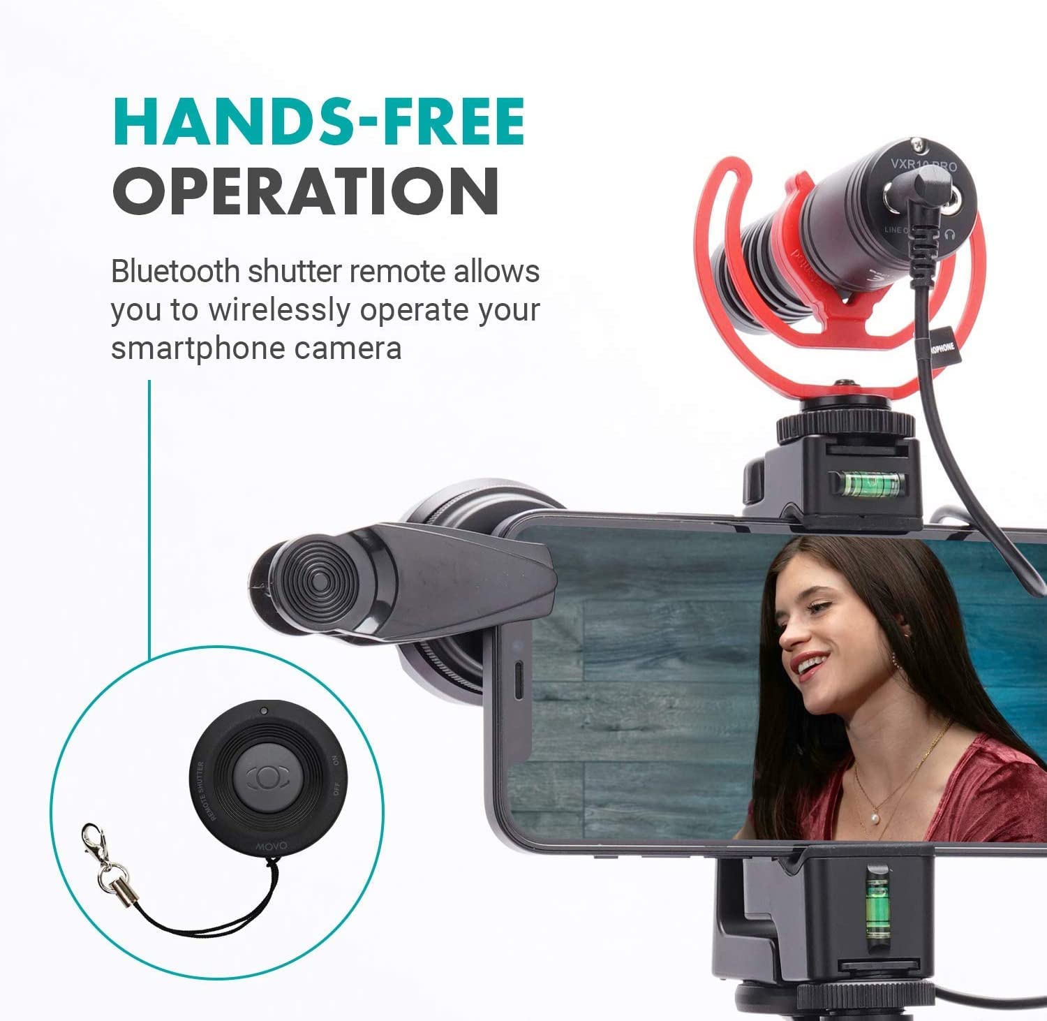 MOVO iVlog1 Smartphone Vlogging Kit - Supercardioid Mic, Mini & Full-Size Tripods, LED Light, Wide-Angle Lens for iPhone/Android - Perfect for YouTube, TikTok, Travel & Live Streaming