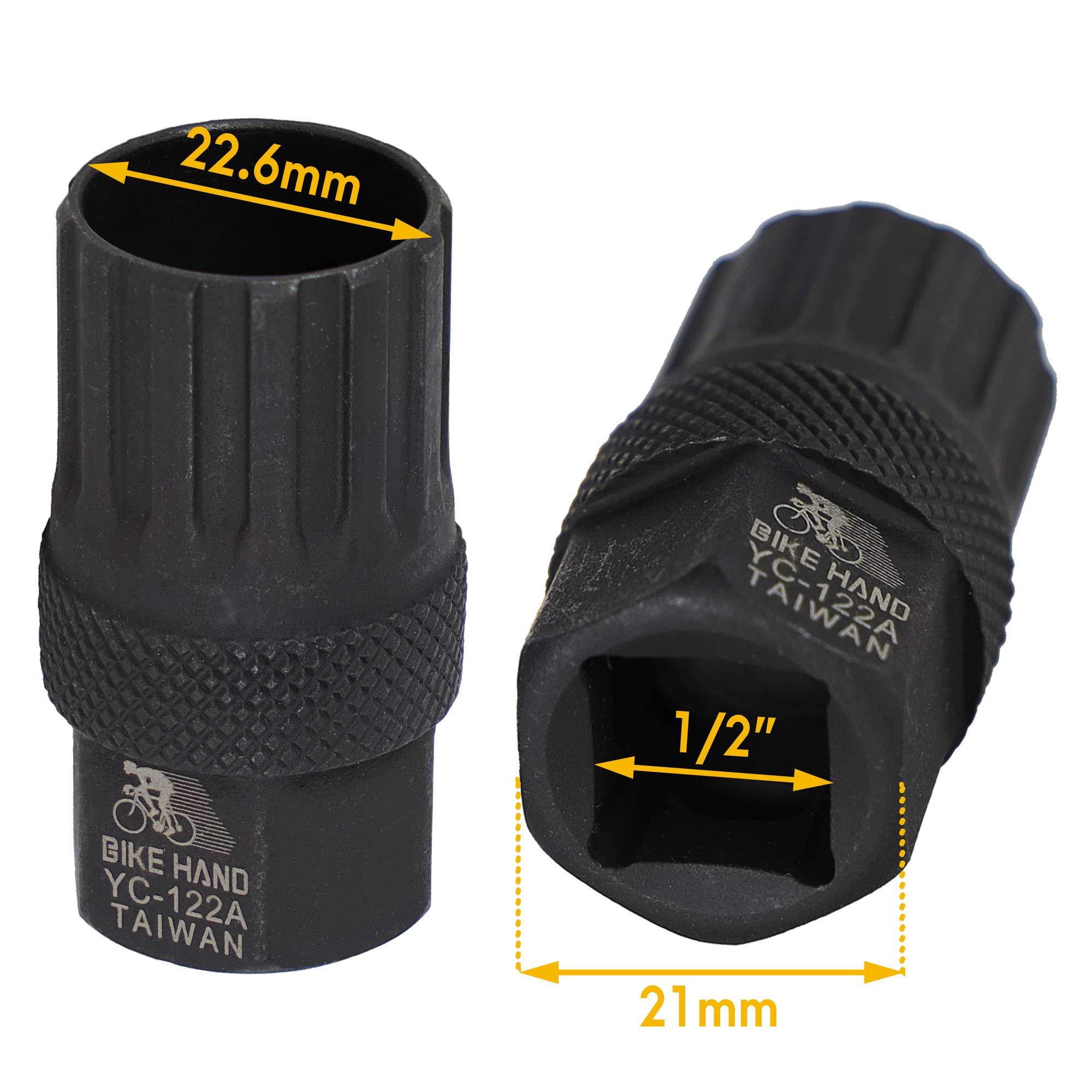 BikeHand Bike Freewheel Removal Tool - Shimano Compatible 12 Spline 22.6mm Bicycle Installation Tool for 5-8 Speed Freewheels - Durable Heat-Treated Steel - Perfect for Bike Maintenance & Repair at Home or Shop